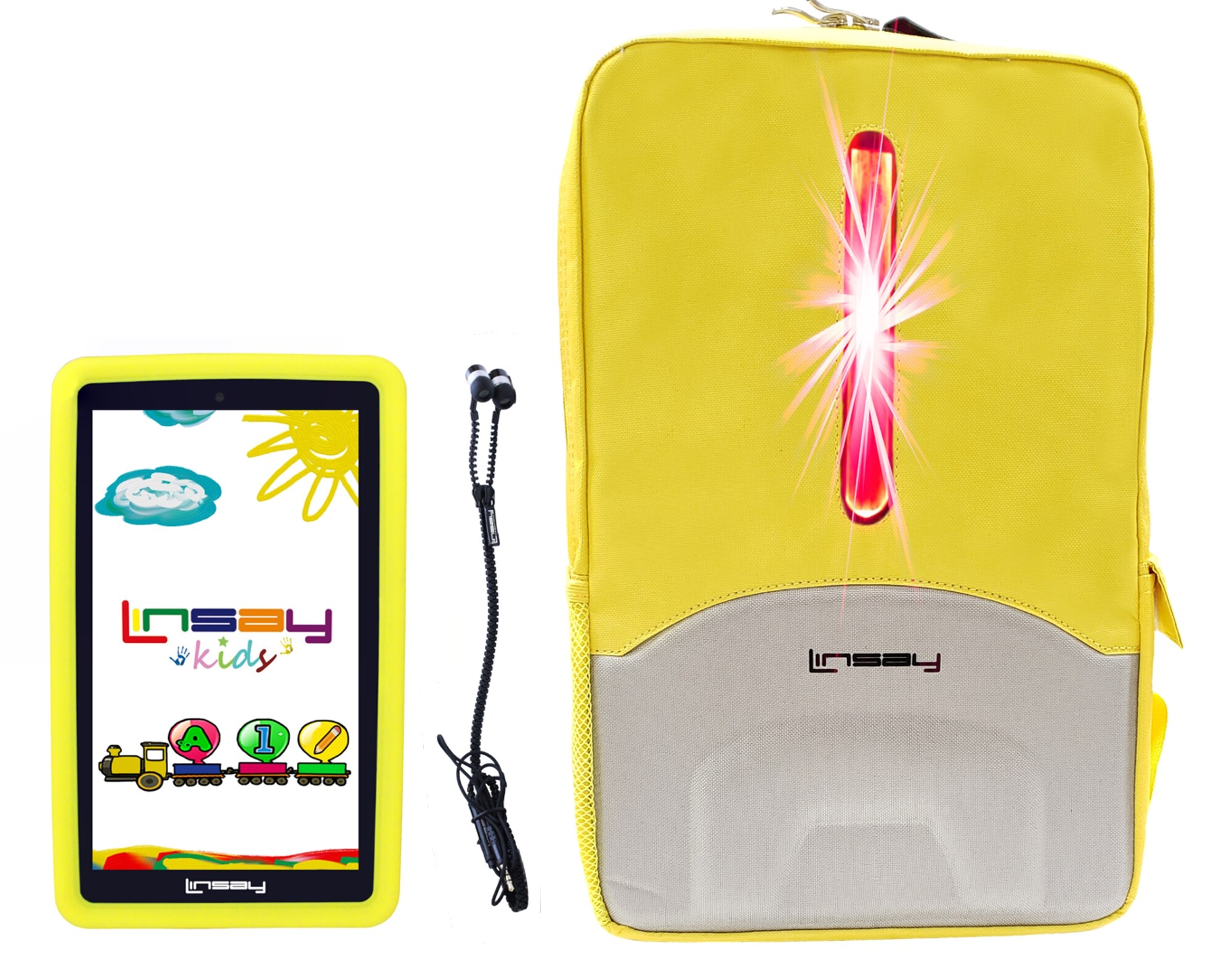 LINSAY F7XHDKIDSBEPYELLOW 7-in 64 Android 13 Wi-fi Only Tablet with Case Included