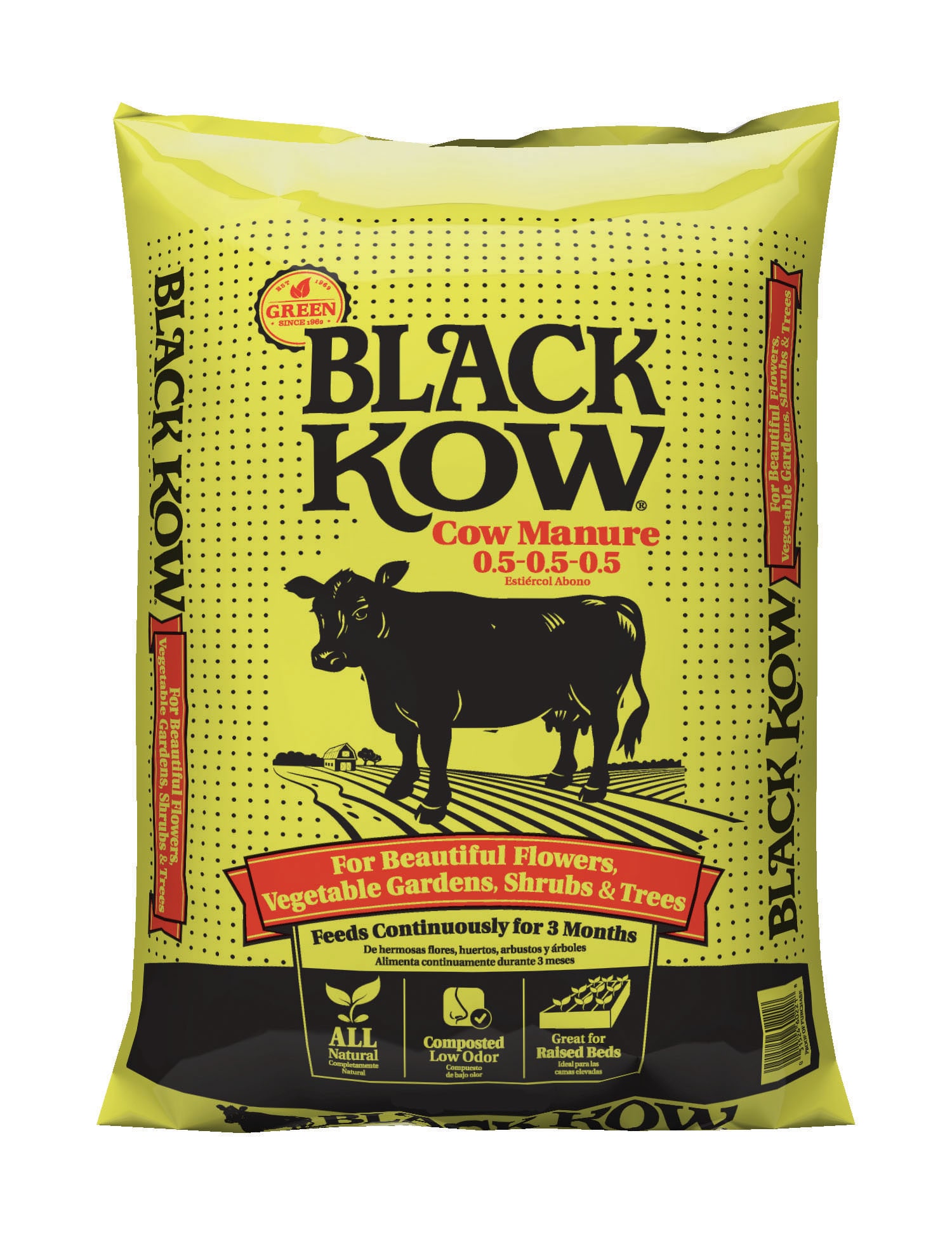Black Kow 50150151 1 Cubic Foot Organic Compost and Manure Provides Organic Nutrients