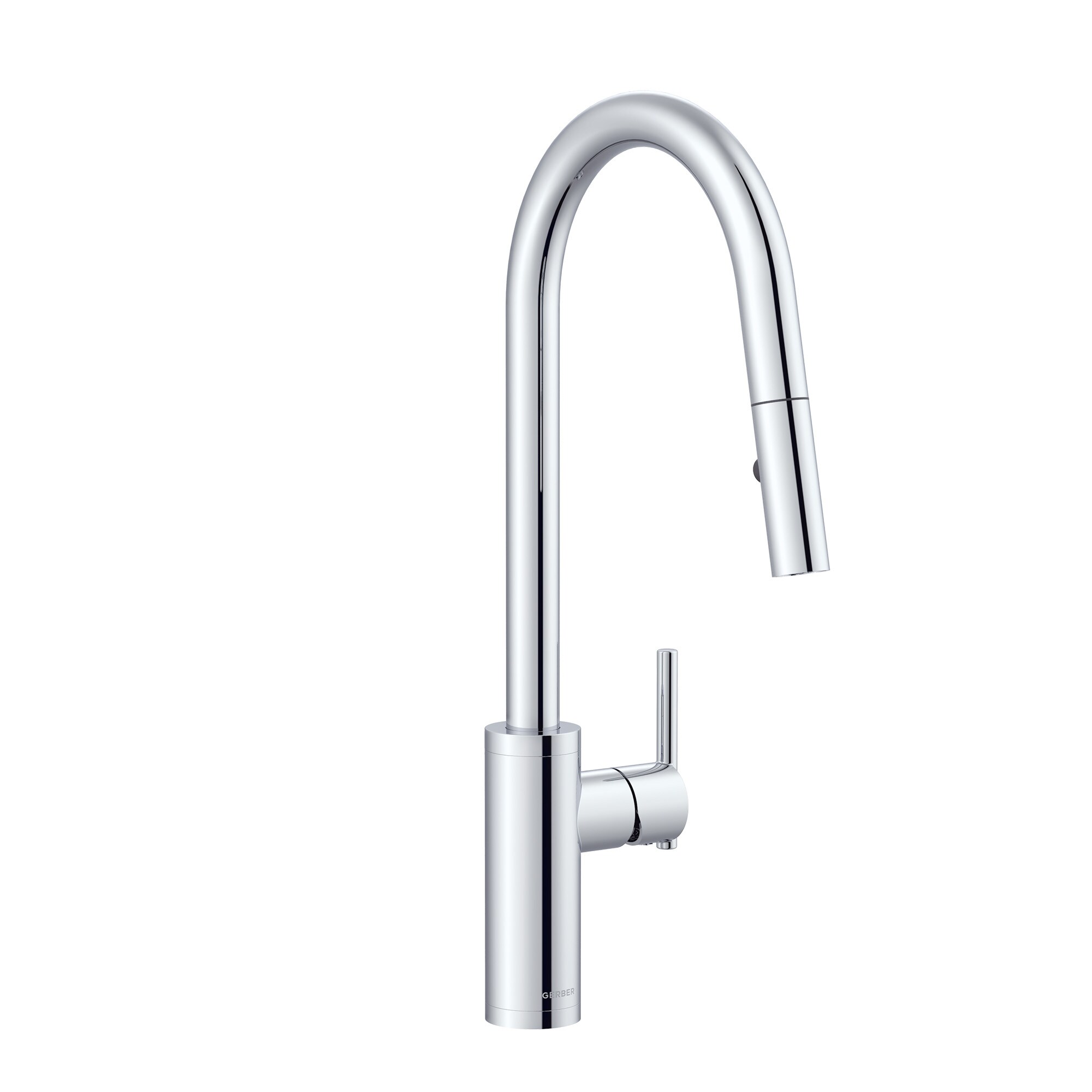 Gerber Chrome Single Handle Pull Down Kitchen Faucet With Sprayer At 3974