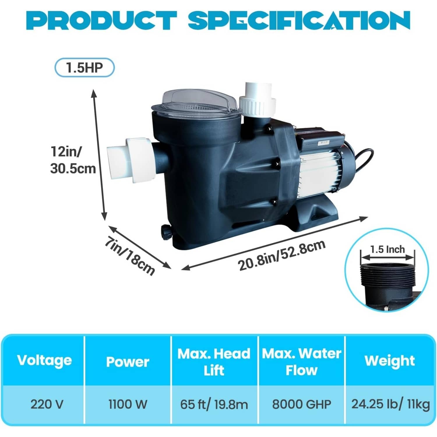 Qeetex GGL-PHO-34GGNKWL Pool-Pumps - View #2