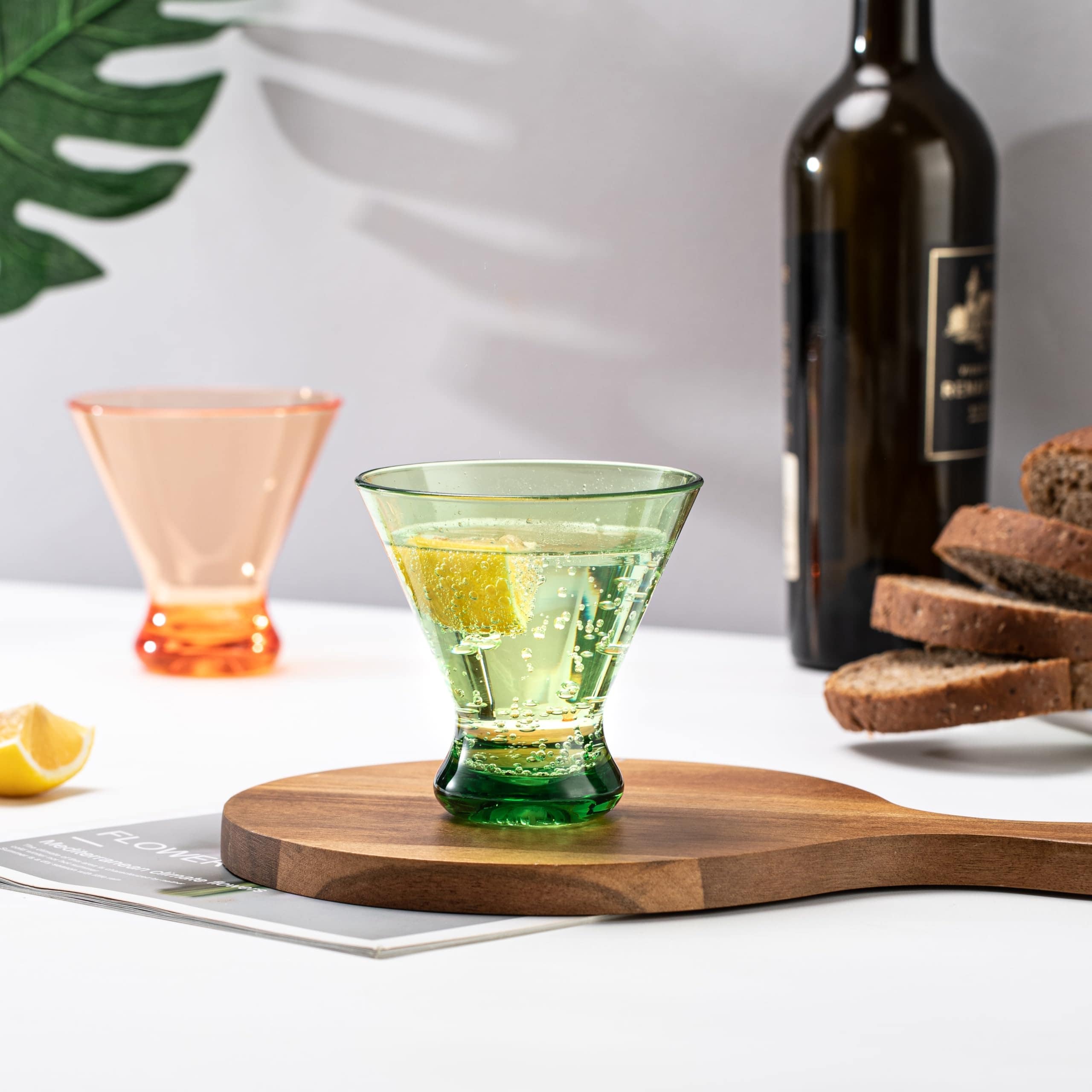 Aoibox  Set of 6 Multicolor Stemless 9 oz Acrylic Martini Cocktail Glasses for Indoor and Outdoor Use Glasses