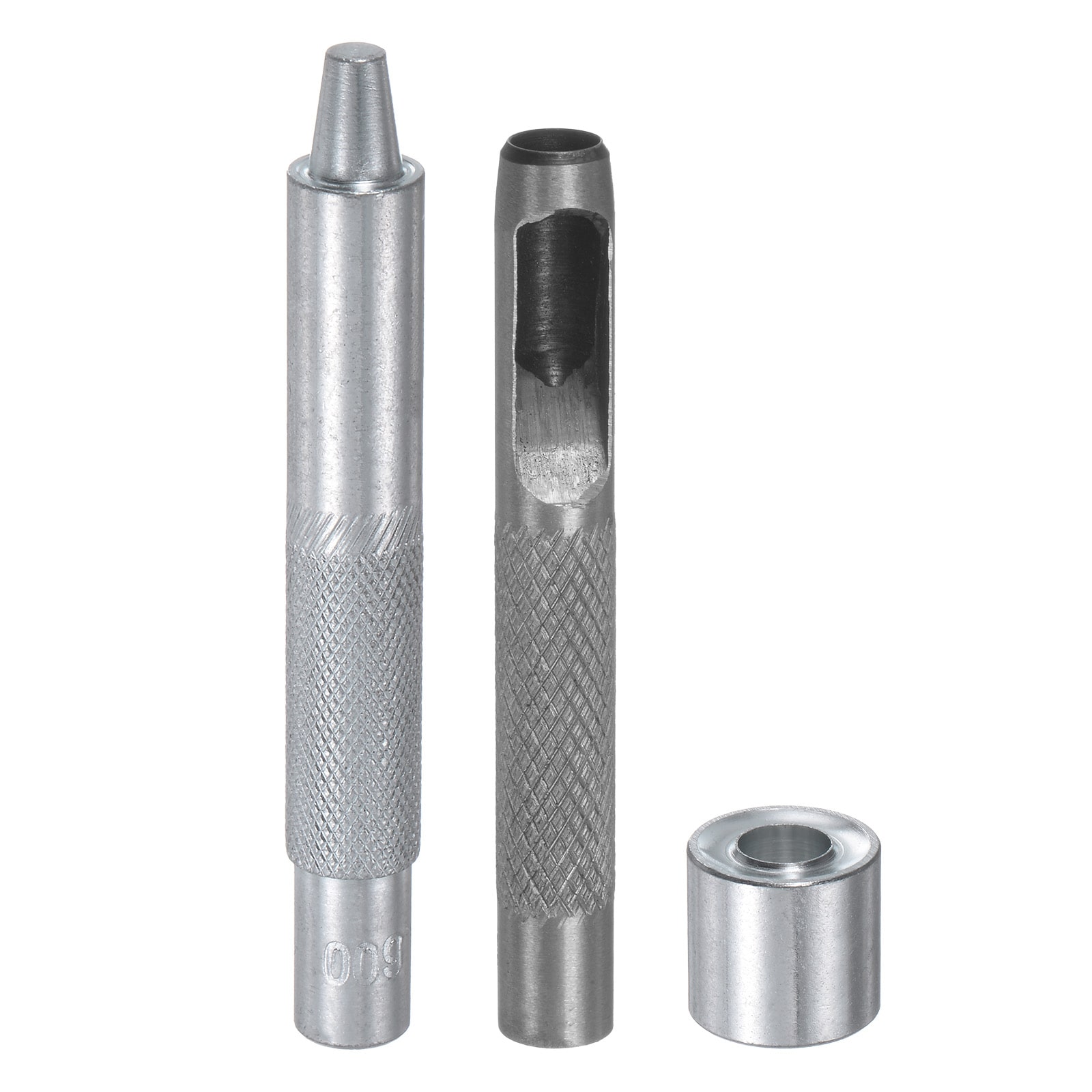 Harfington Eyelet Hole Punch Die Tool 8mm/0.31inch Leather Hollow Hole Punch 8mm Installation Tool 45 Steel Eyelet Grommet Setting Tool Kit with Base for Fabric Clothing Crafts Bags #S26031700UX6007