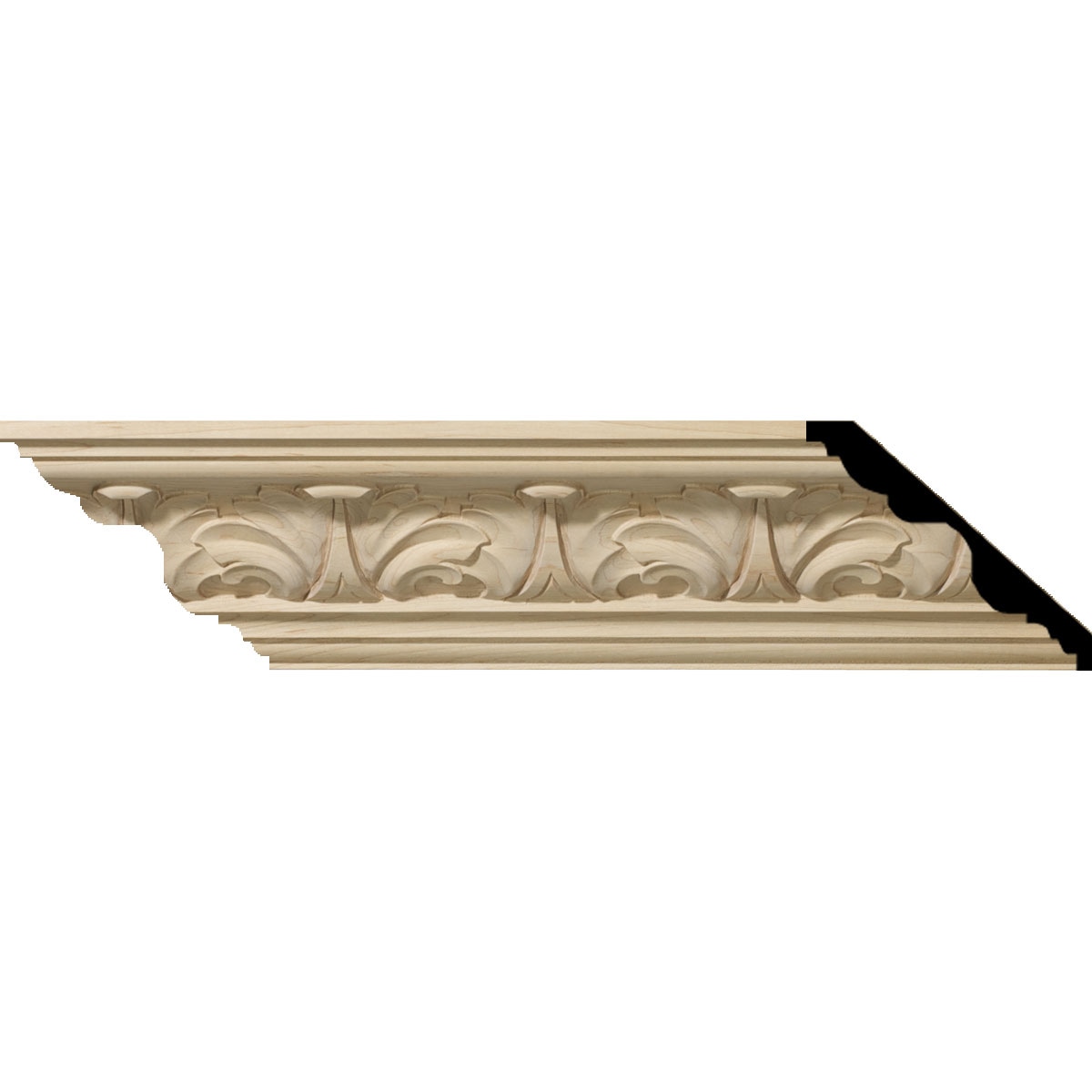 Ekena Millwork 687116 Acanthus Leaf Carved Wood 6-3/4-in x 7-ft 10-1/2-in Cherry Unfinished Wood Crown Moulding 2 -Pack
