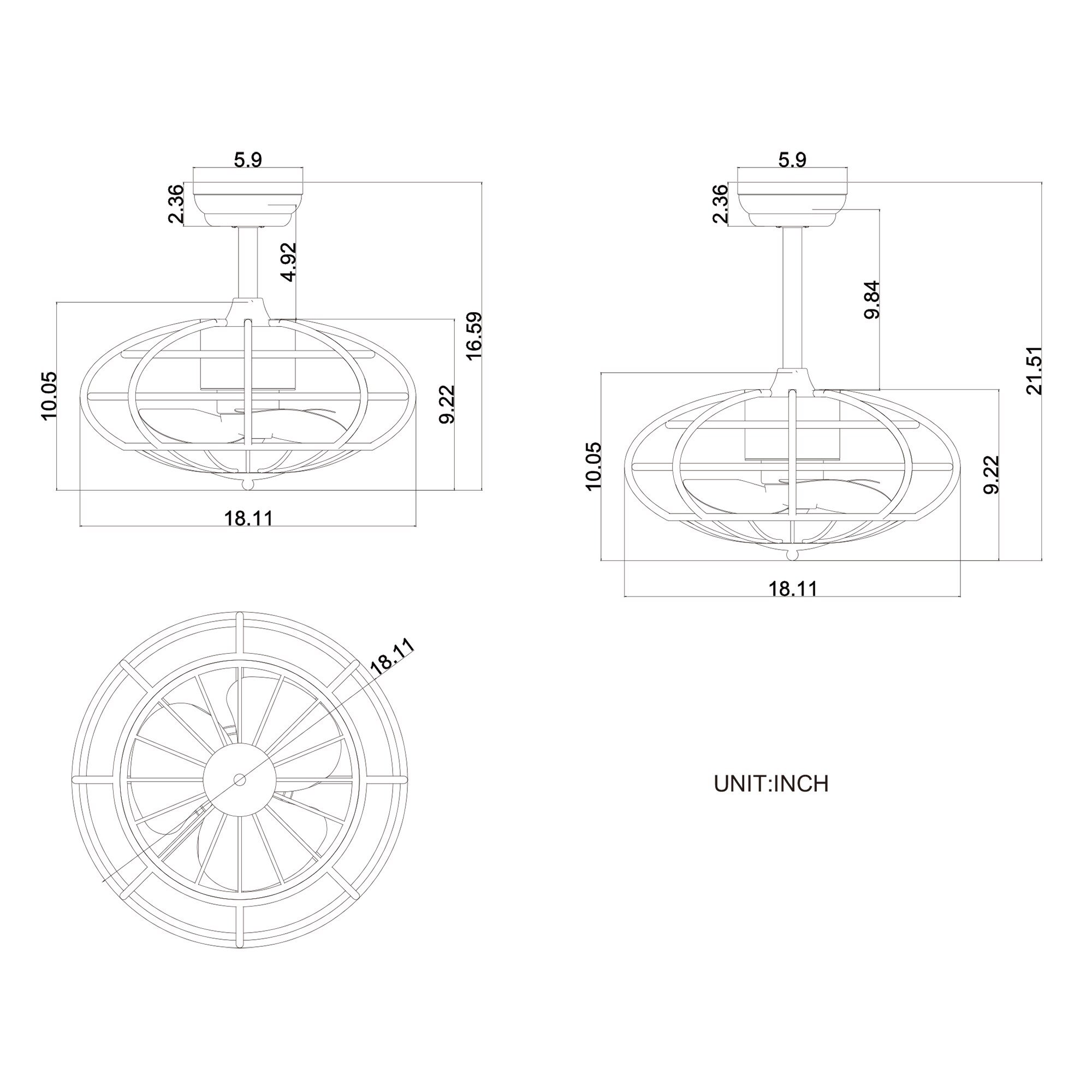 Home Accessories Inc CFL-8478S/MB Ceiling-Fans - View #4
