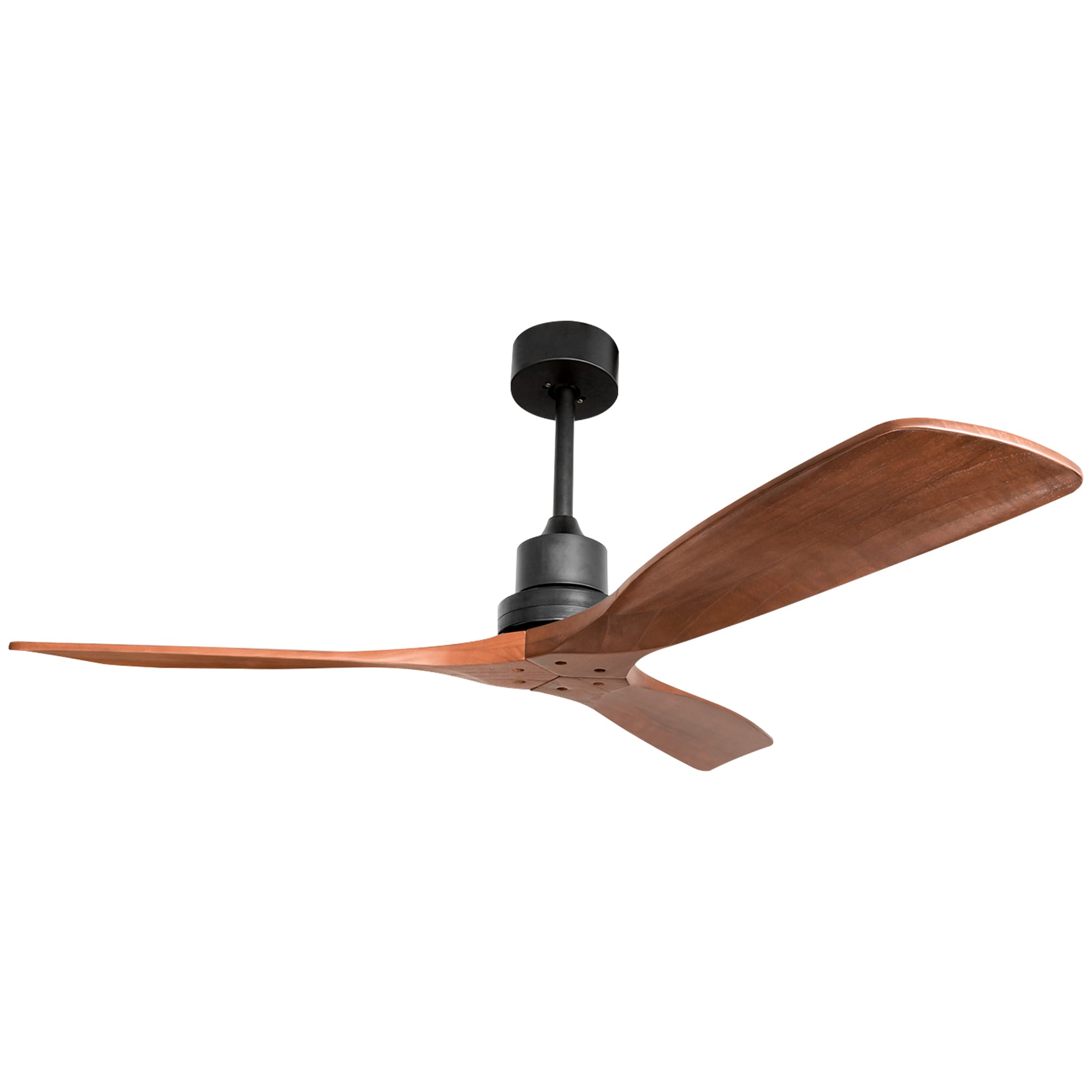 Flynama YC-L-5247-DC-WD Ceiling Fan 52-in Integrated LED Black with wood Blades Ceiling Fan Light Kit Compatible - Remote Included ( 3 -Blade )