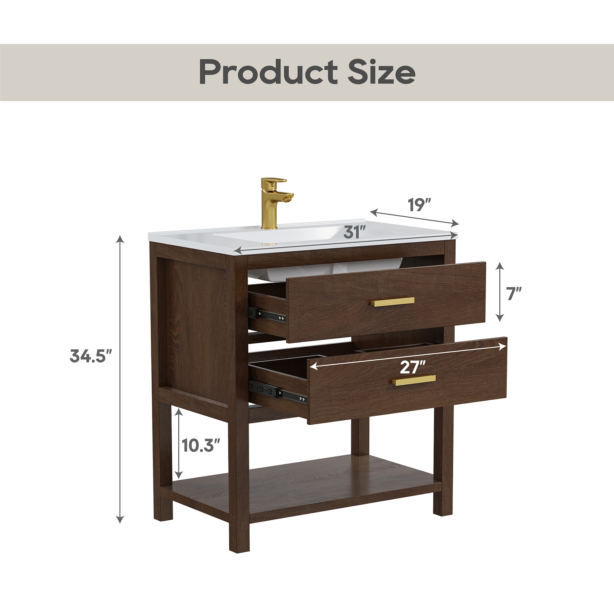 DELUXE LIVING V24030KD-30WT Bath-Vanity-Combo - View #14