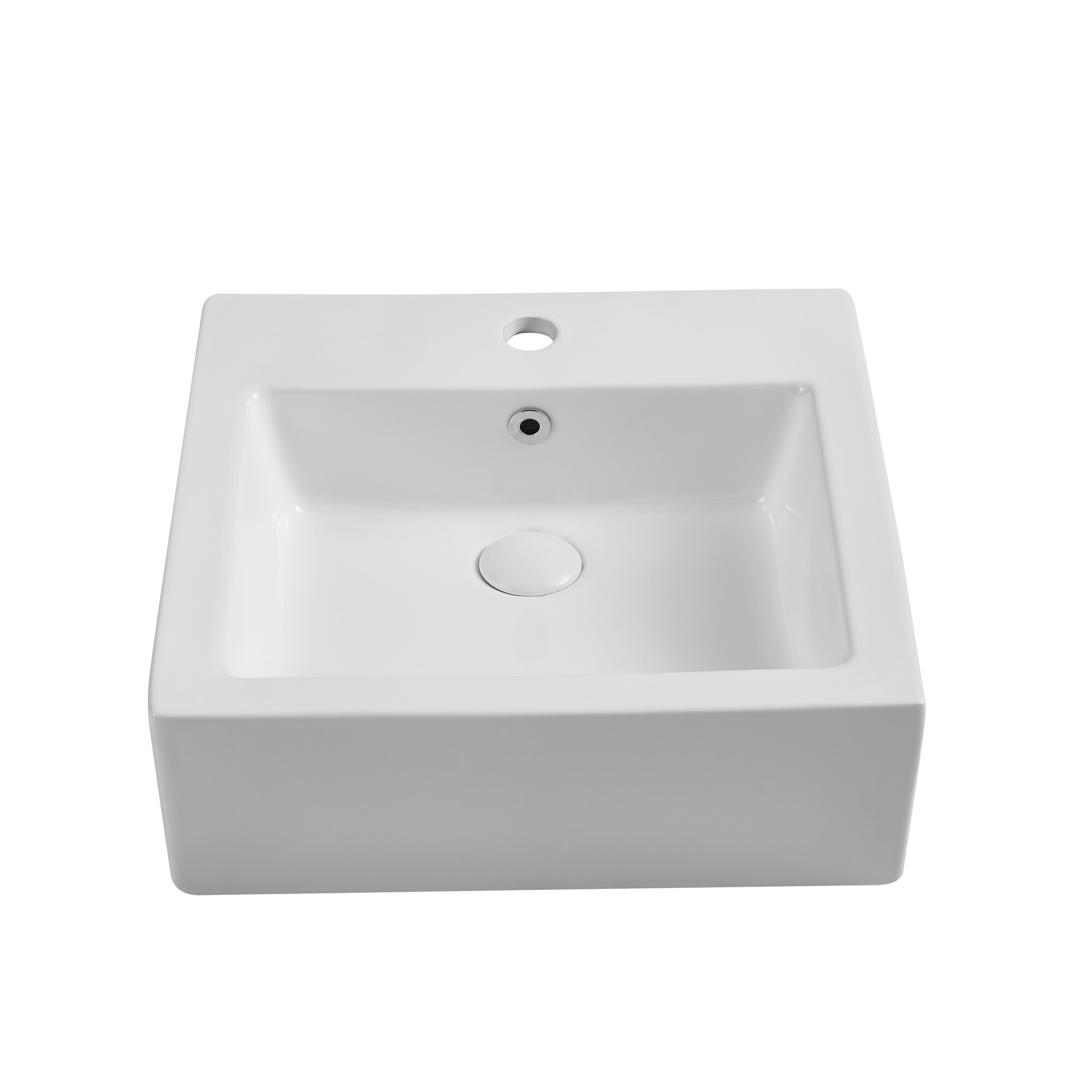 カメラ レンズ(単焦点) CASAINC White Ceramic Vessel Square Modern Bathroom Sink (18.5-in 