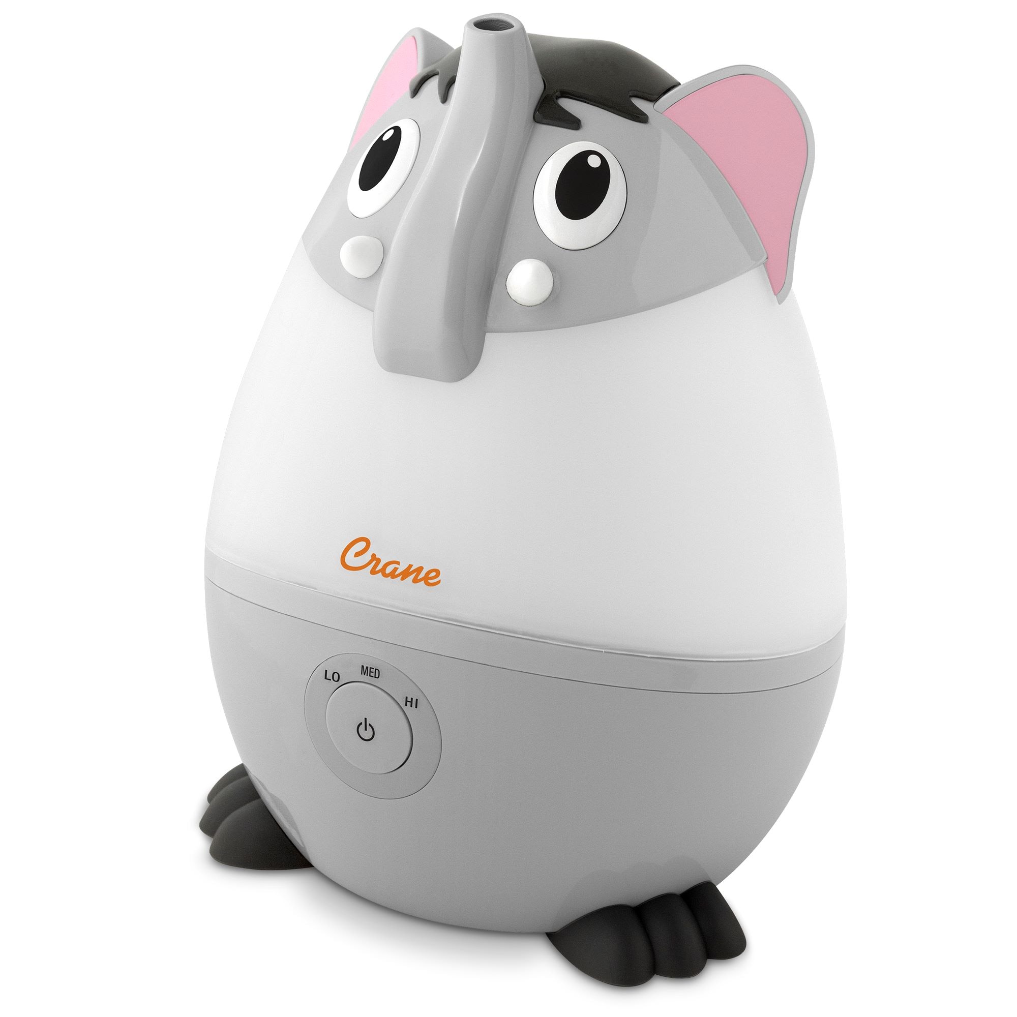 Crane EE-8260 Adorable Mini Elephant 0.5-Gallon Tabletop Cool mist Humidifier (For Rooms Up To 300-sq ft ) Gray
