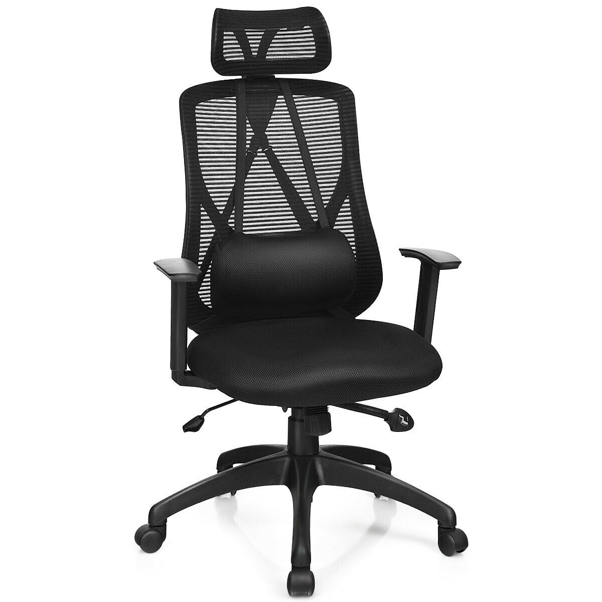 CASAINC WF-HW63656-LA Black Contemporary Ergonomic Adjustable Height Swivel Mesh Executive Chair