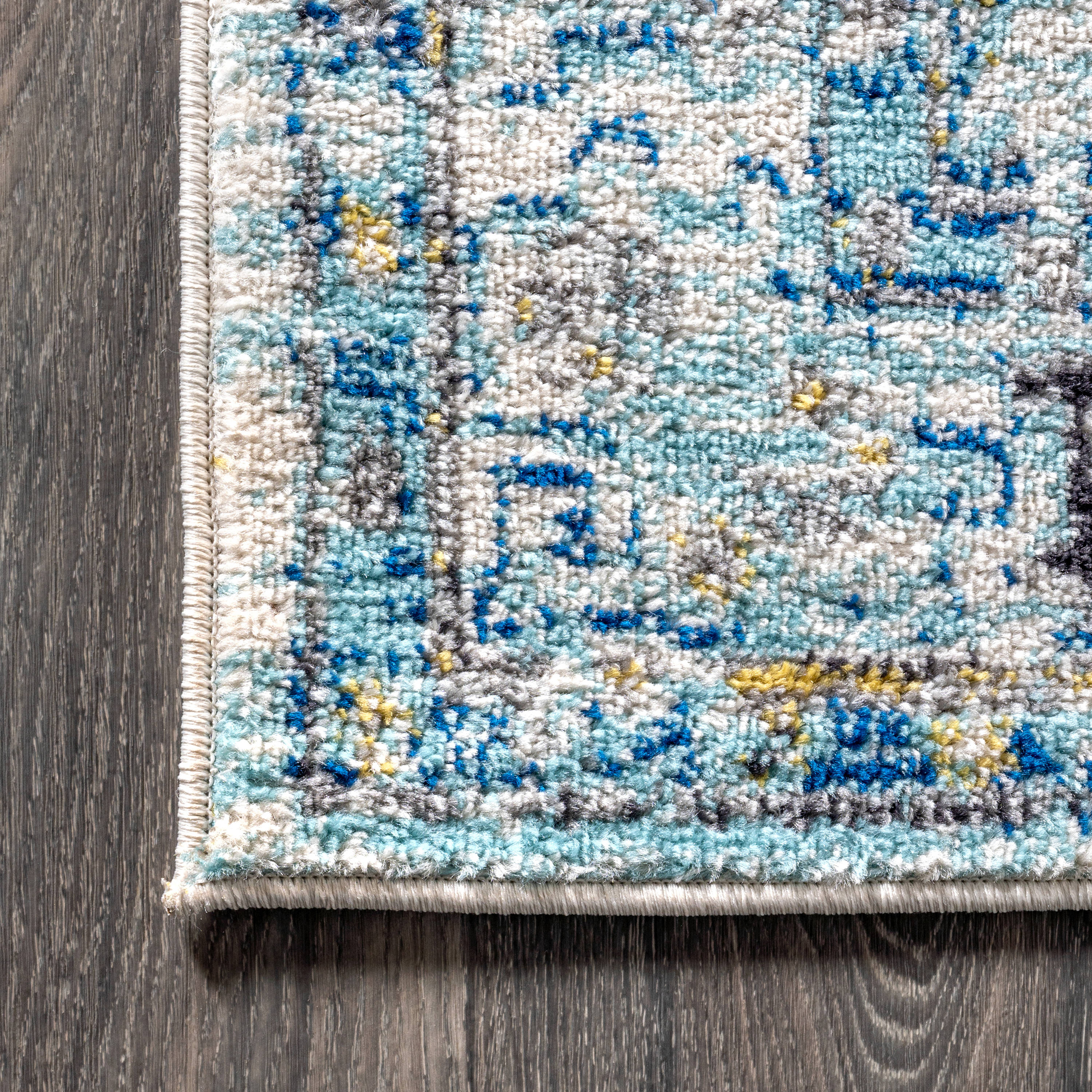 Modern Vintage Medallion Blue Synthetic 4' x 6' Area Rug