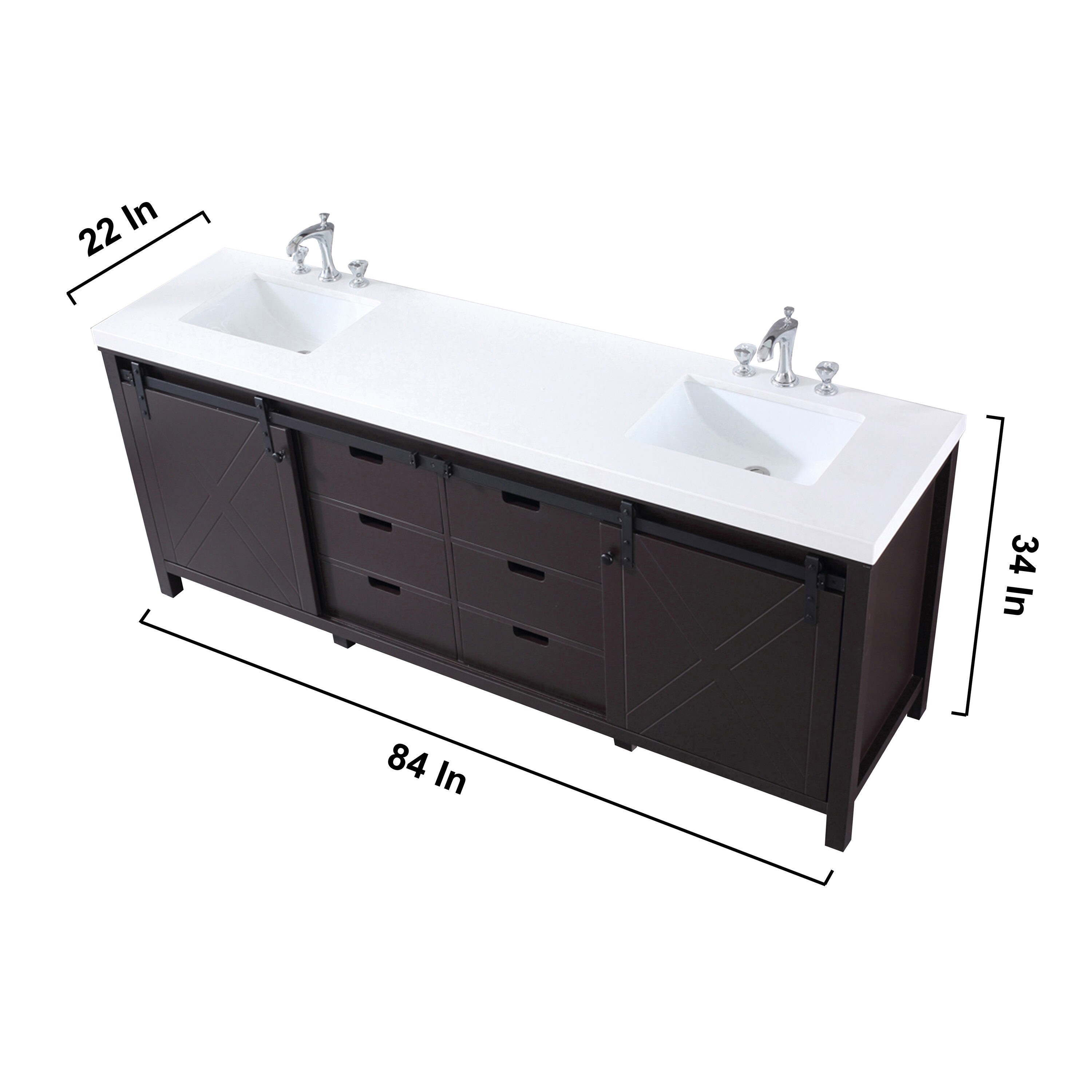 Lexora LM342284DCCSM34F Bath-Vanity-Combo - View #14