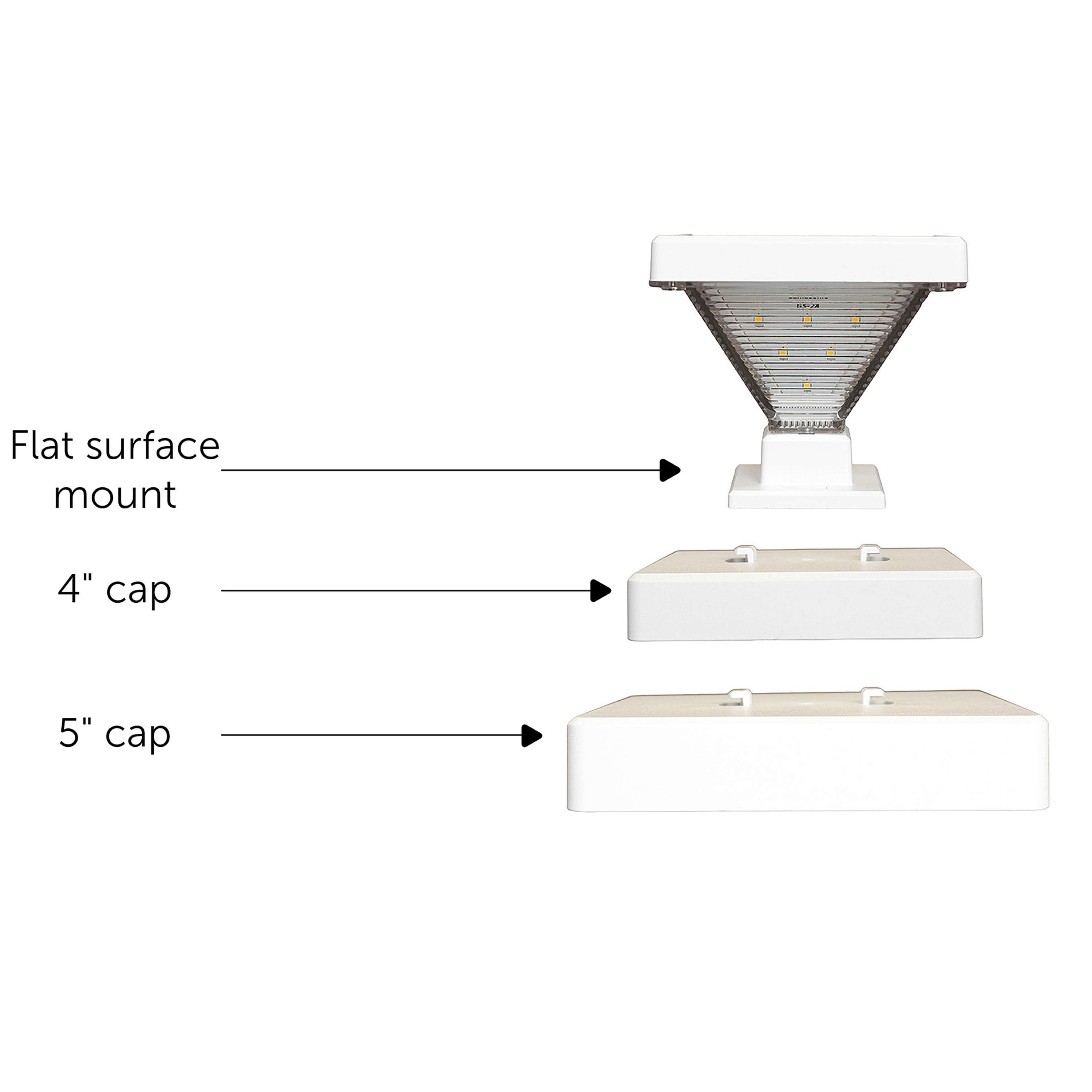 Luxor White Solar LED Post Cap Lights with Dusk to Dawn Mode (Set of 2)
