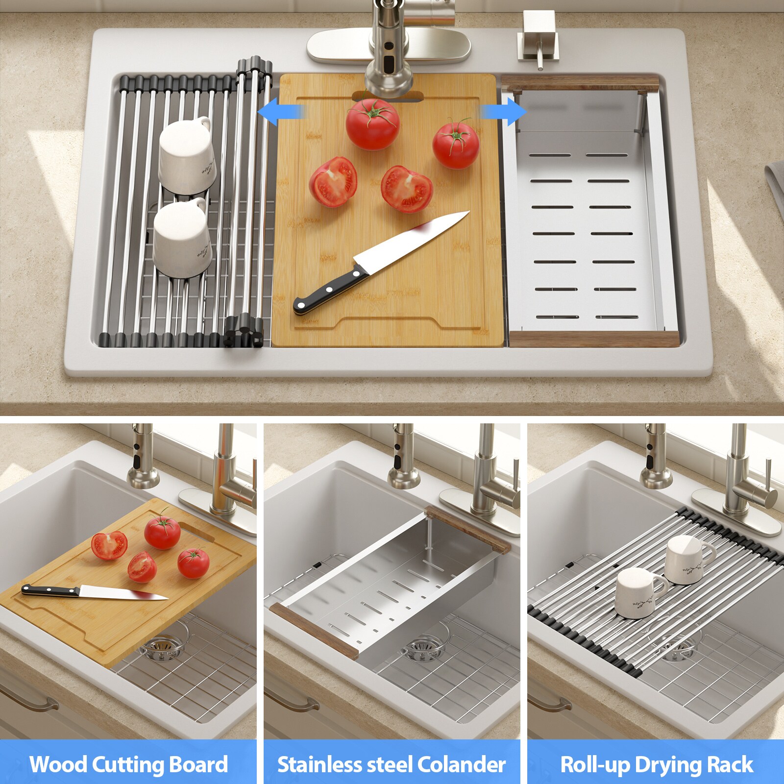 Lordear LD-SYSWHTS30 Kitchen-Sinks - View #3
