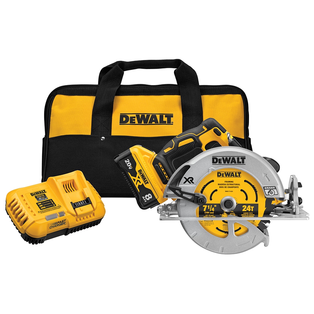 verliezen Verdorde Charles Keasing DEWALT XR POWER DETECT 20-volt Max 7-1/4-in Brushless Cordless Circular Saw  Kit (1-Battery & Charger Included) in the Circular Saws department at  Lowes.com