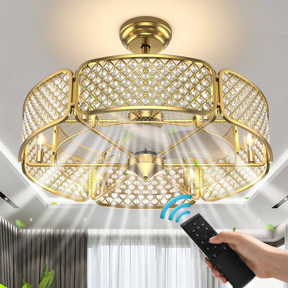 WELLFOR DFJ10067US-GD Ceiling-Fans - View #7