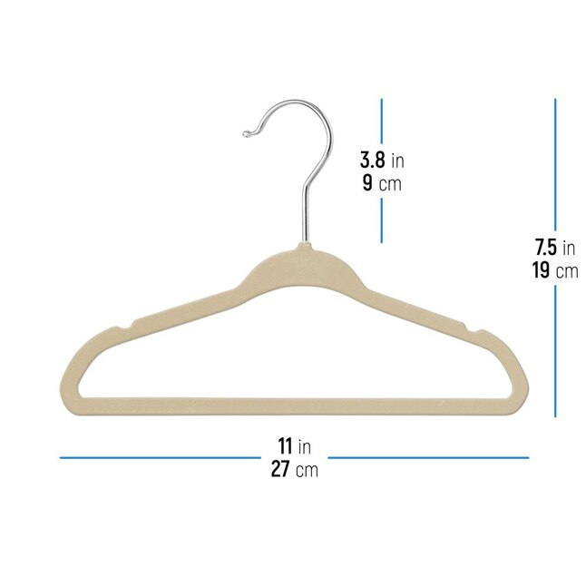 OSTO 30-Pack Velvet Non-slip Grip Clothing Hanger (Ivory) at Lowes.com