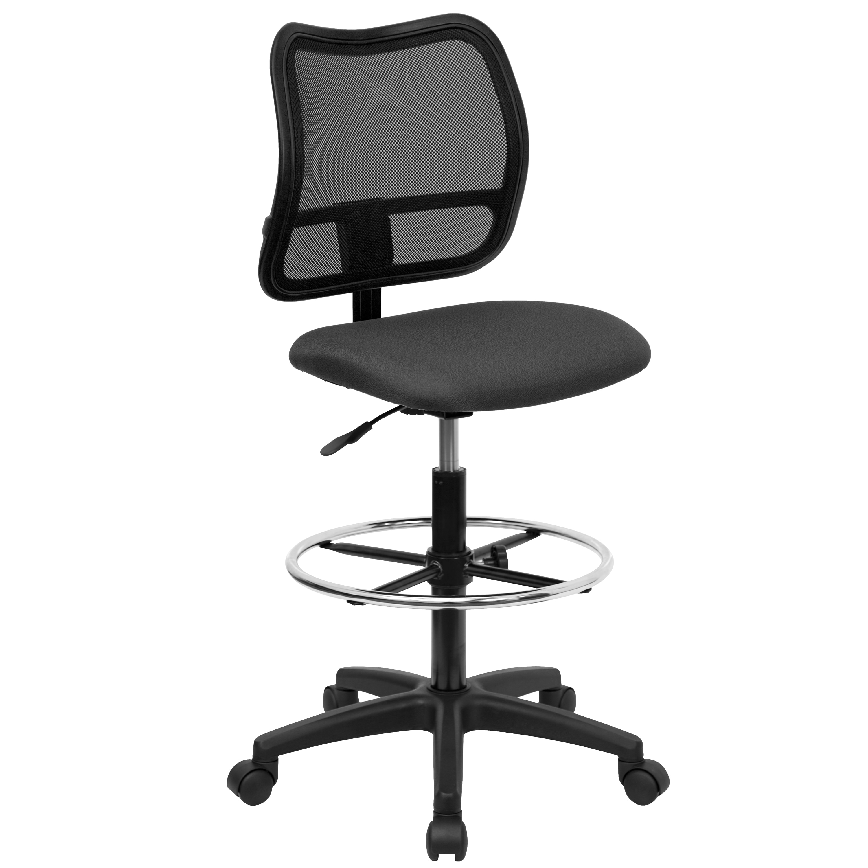 Flash Furniture 812581015881 Black/Gray Transitional Ergonomic Adjustable Height Swivel Mesh Drafting Chair