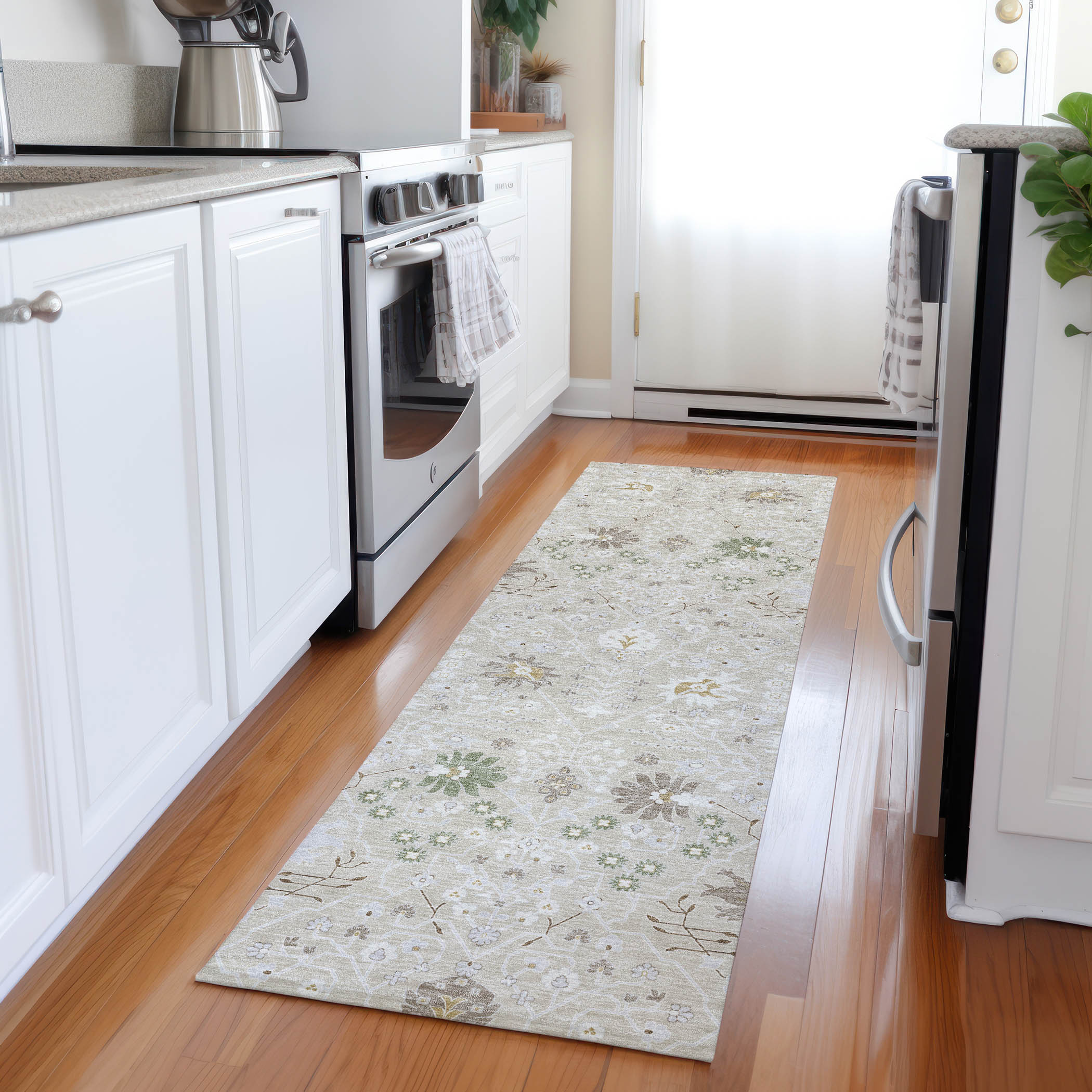 Addison Rugs ACN1009BG2X8 Chantille ACN1009BG 2 x 7 (ft) Polyester Beige Rectangular Indoor/Outdoor Geometric Machine washable Runner rug