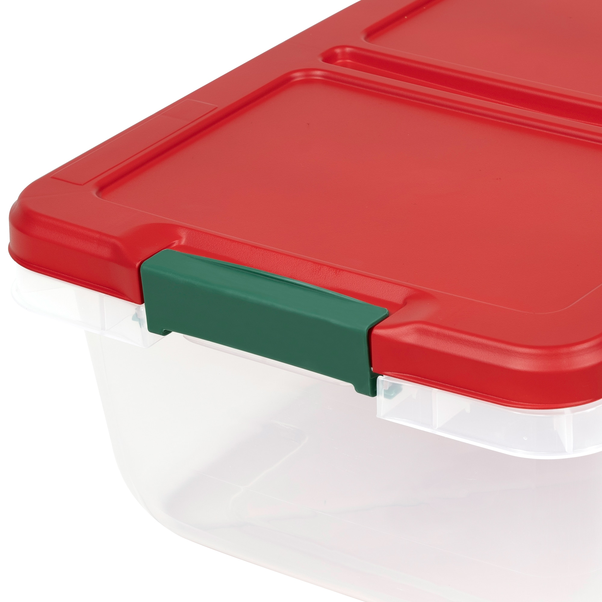 Reviews for Organize-it 65 Gal. Holiday Tree Storage Bin in Clear Base and  Red Cover
