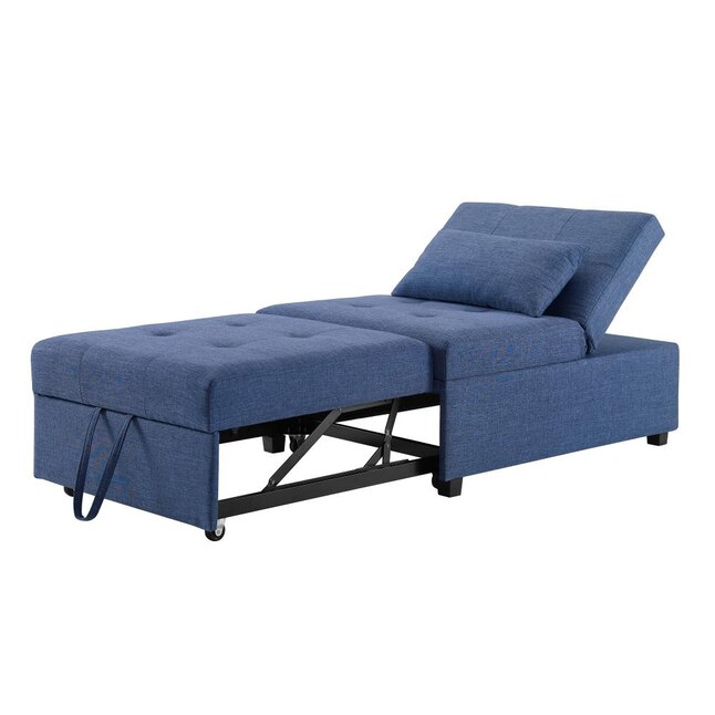 Traditional Polyester Twin Sofa Bed, Twin Wales Convertible Sofa Bed Blue Powell Company