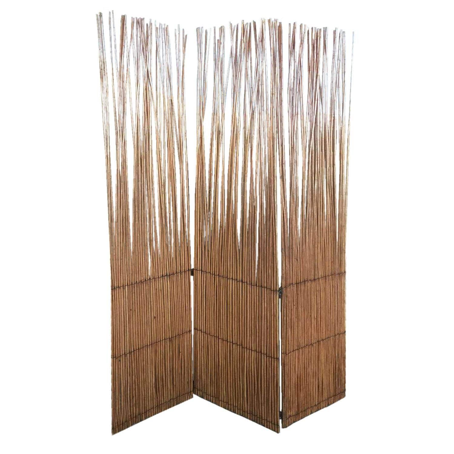 Slickblue 3-Panel Brown Room Divider with Folding Screen for Living ...