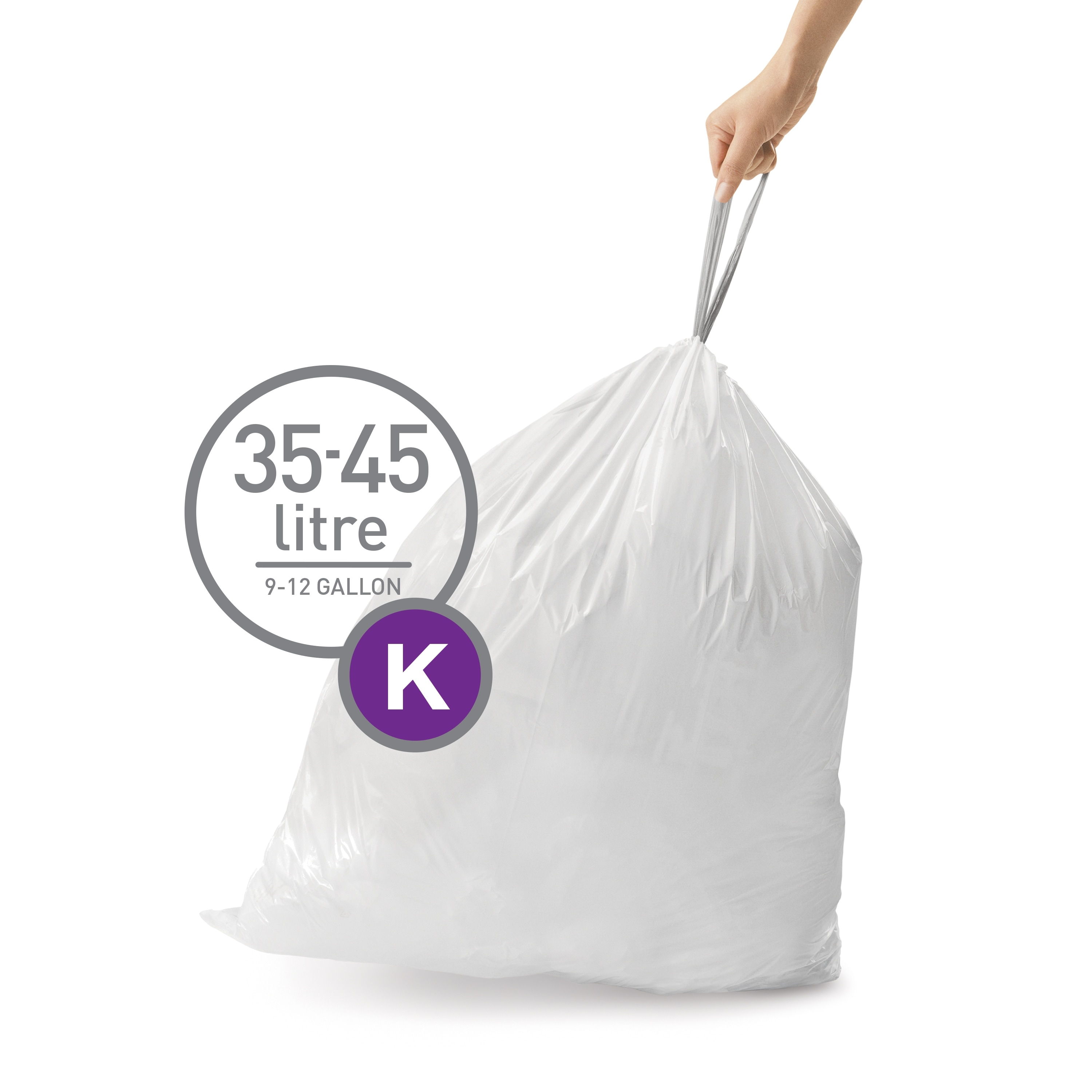 simplehuman Code K 12-Gallons White Outdoor Plastic Kitchen
