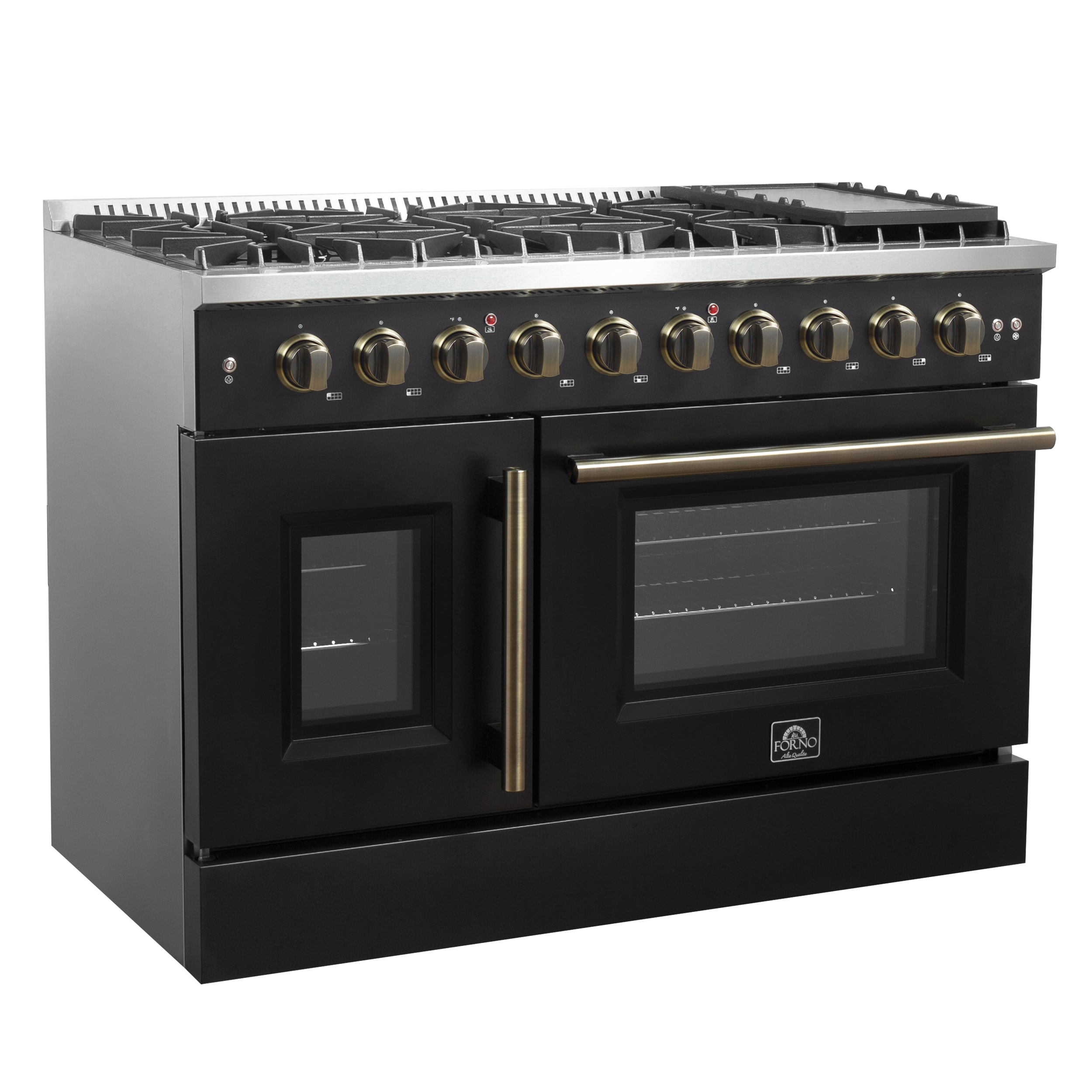 FORNO FFSGS6444-48BLK Double-Oven-Gas-Ranges - View #2