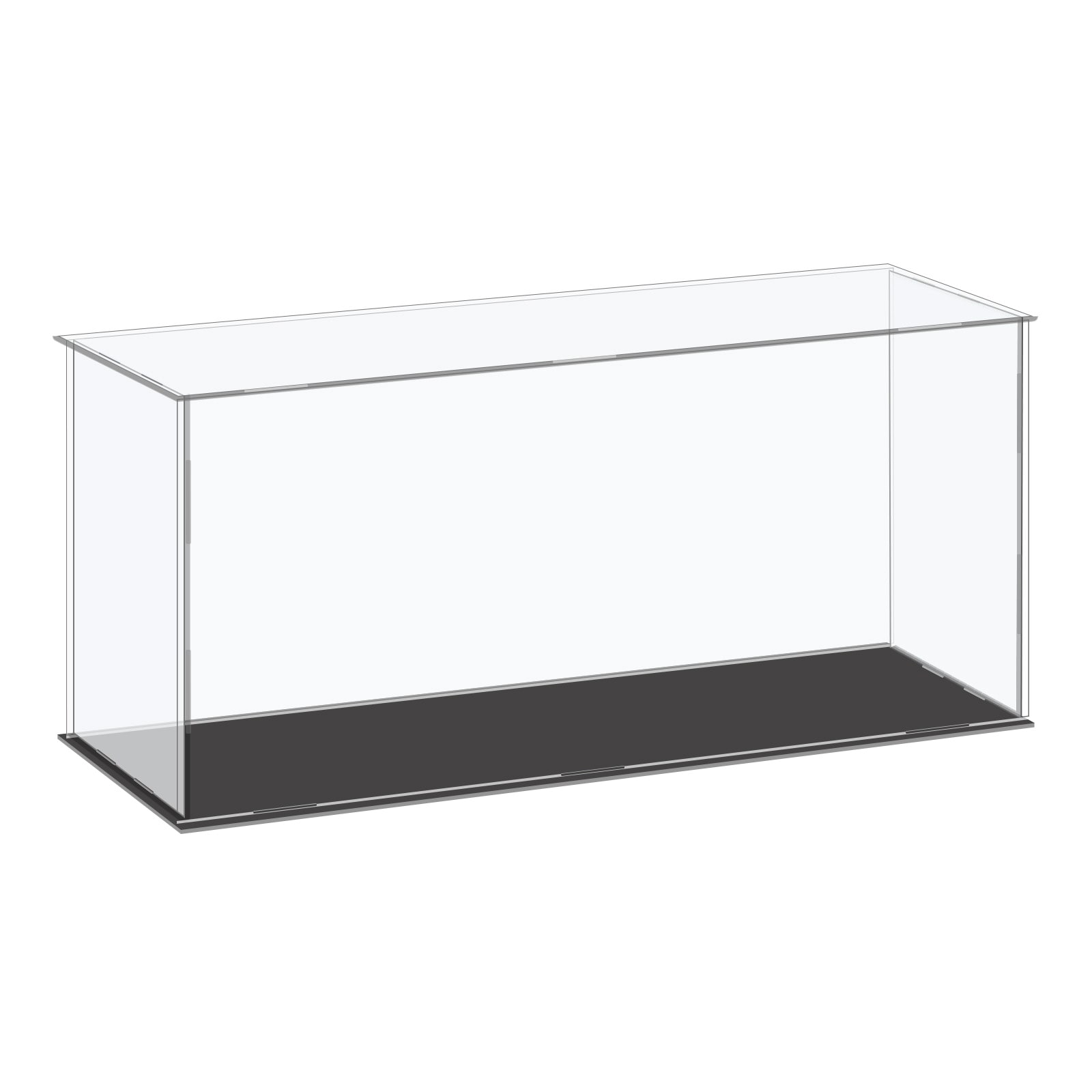Unique Bargains S25112400UX0651 Acrylic Display Case Plastic Box Cube Storage Box Clear Small Assemble Dustproof Showcase 14.1x4.3x6.1 Inch for Collectibles Items