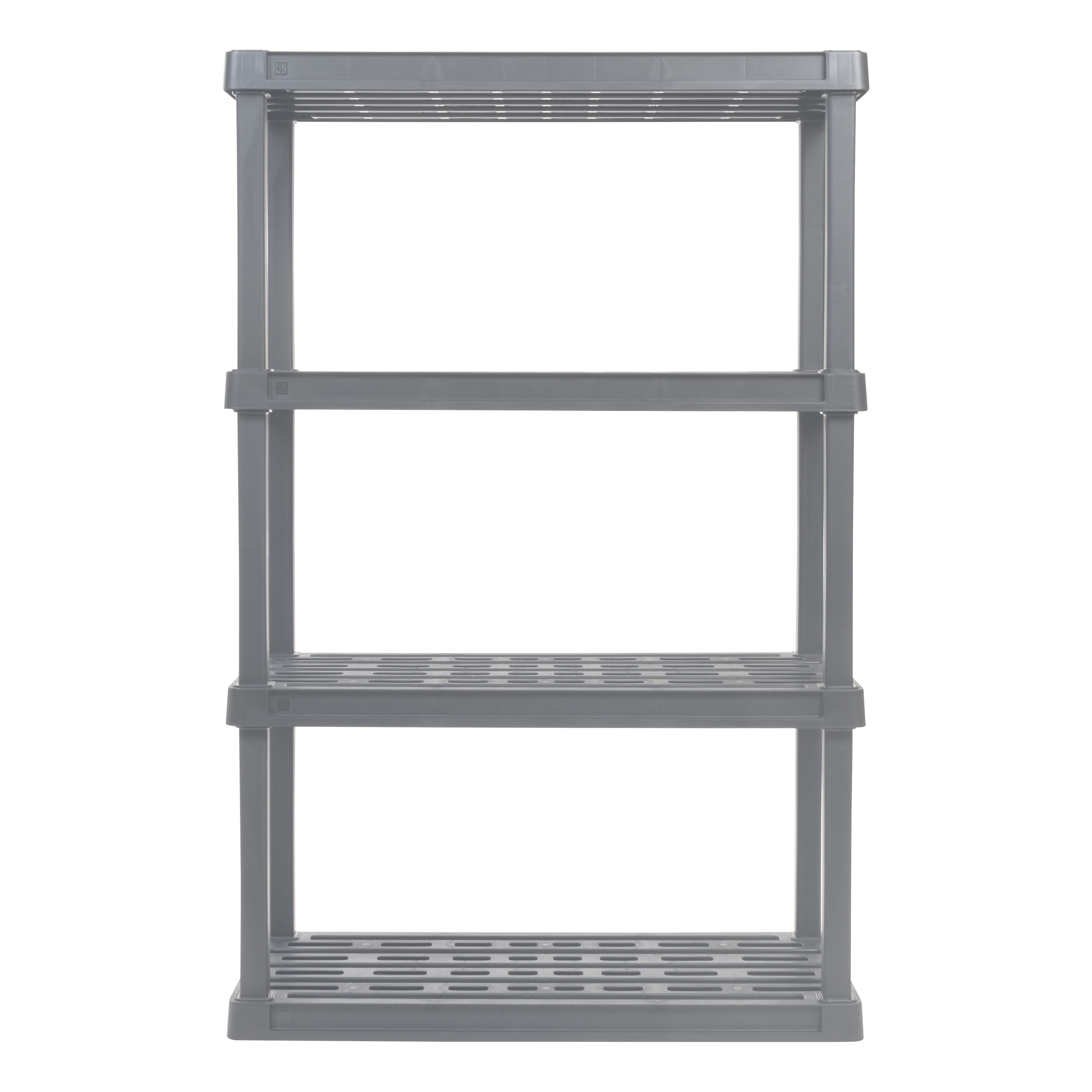 Gray 4-Tier Plastic Utility Storage Shelves