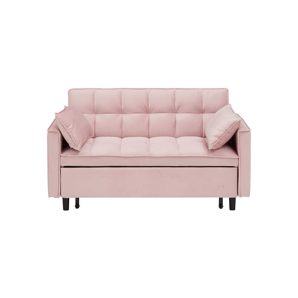 JUJABU EB410-47 Pink Modern velvet sofa sofa pull out bed small love seat casual sofa with back