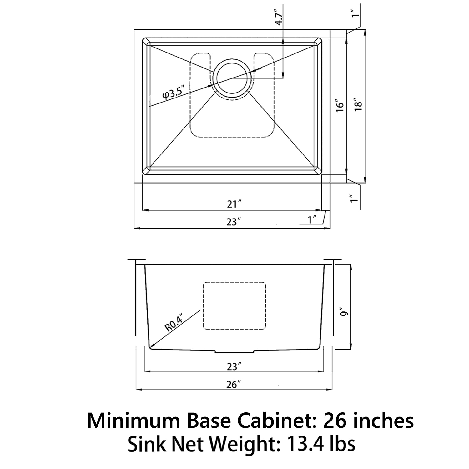 Sinber HU2318S-9-BR Kitchen-Sinks - View #8