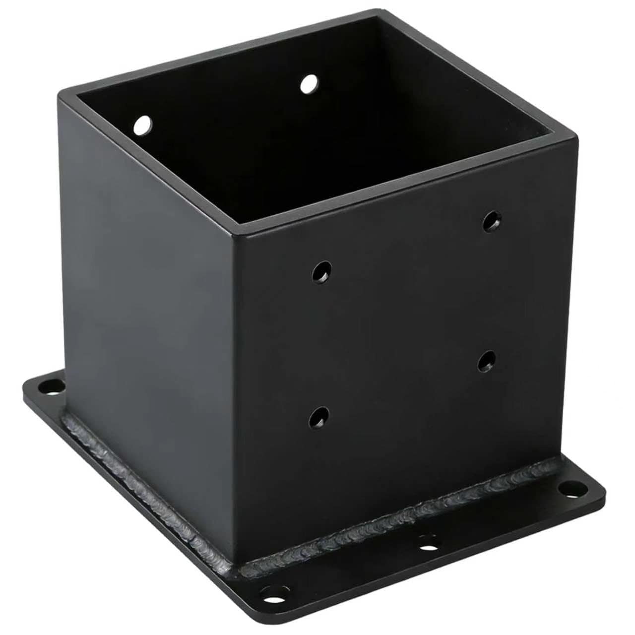 KHKFY  Heavy Duty 6x6 Post Base 2 pcs Black Steel Deck Post Bracket for Railing Support Pergola Mailbox Patio Gazebo Wood Concrete Floor Elevated