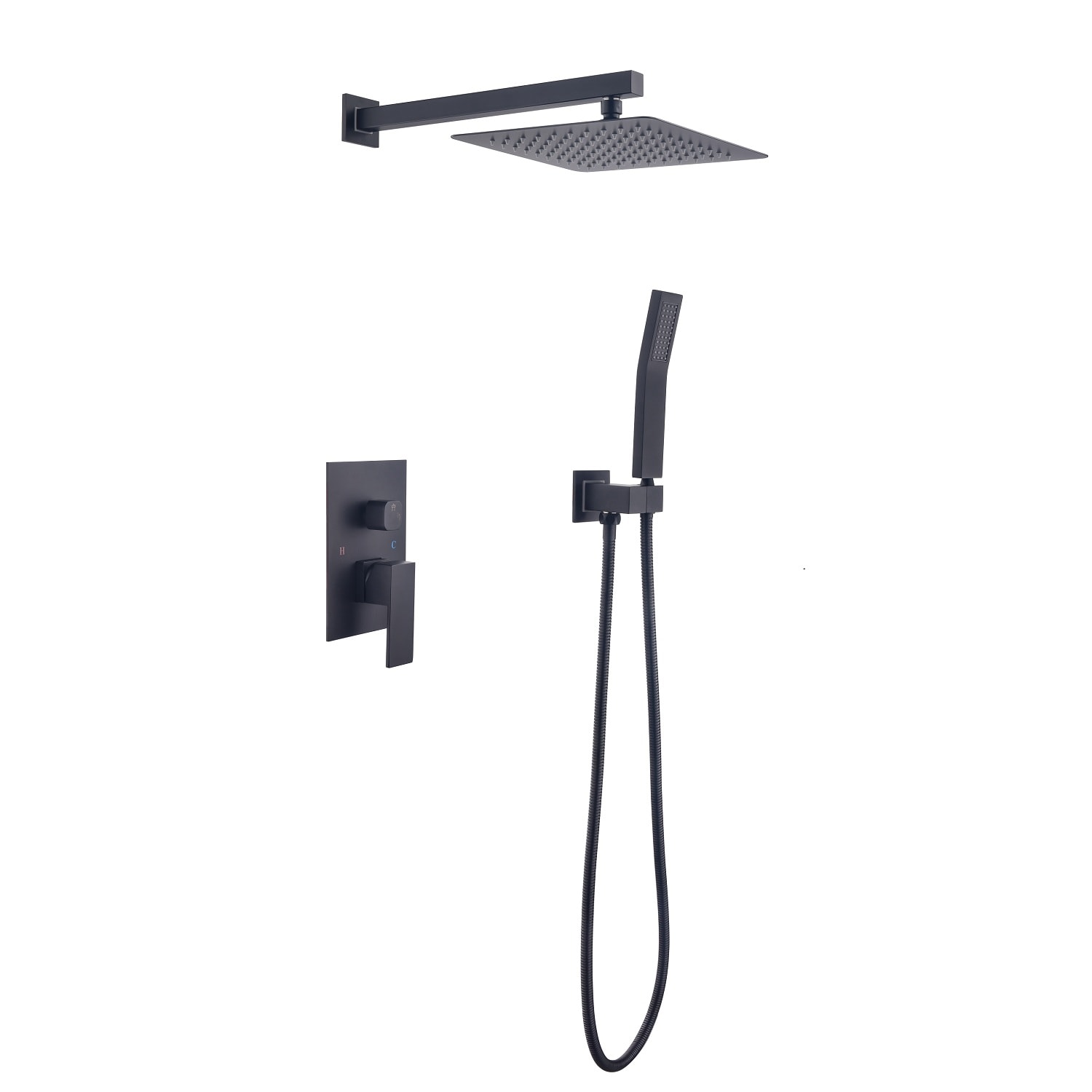 Tahanbath 10 Inch Luxury Rain Shower Combo Set with Wall Mounted Design and Self Cleaning Nozzles American Standard Connection