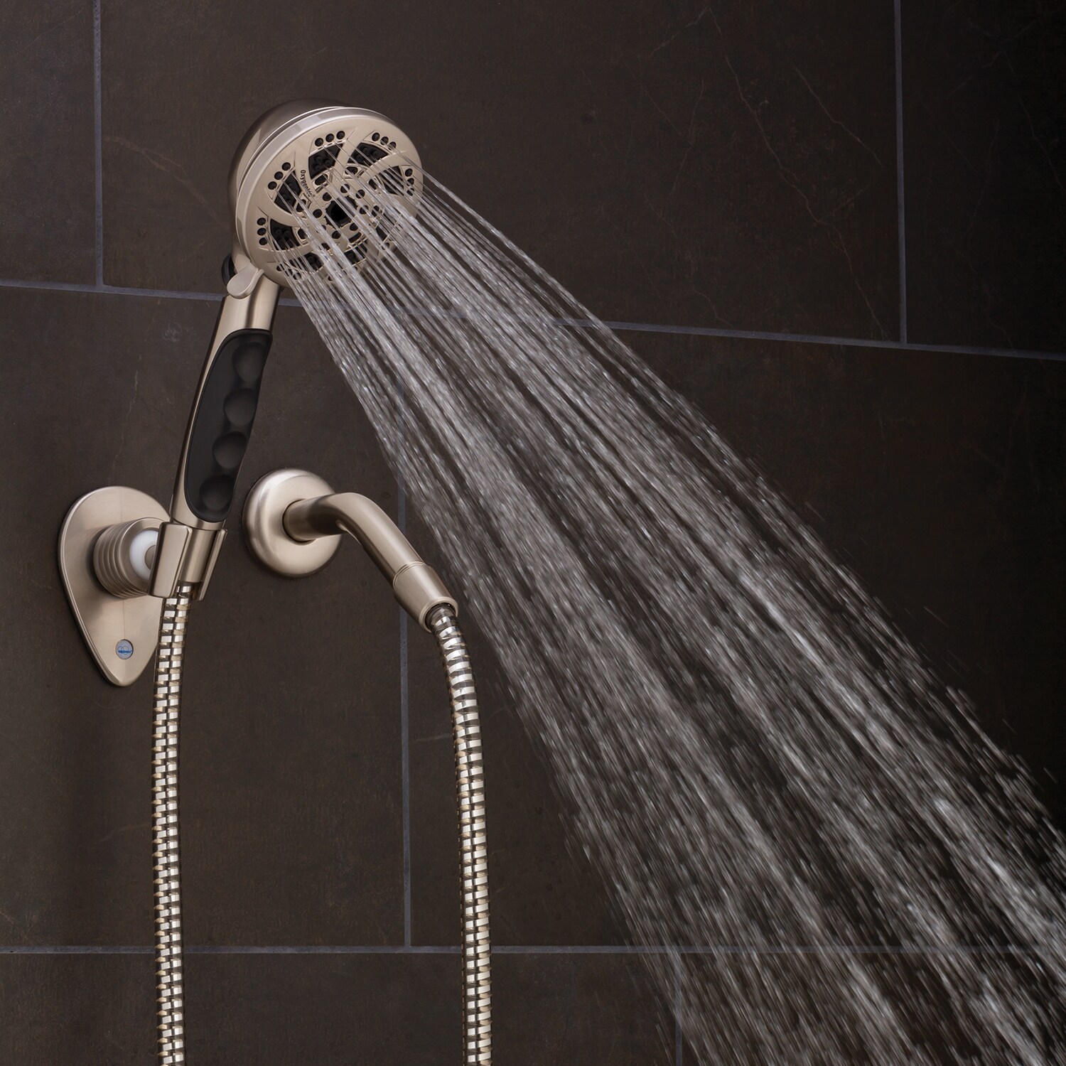 Brushed Nickel Handheld Shower Head with 72-Inch Hose