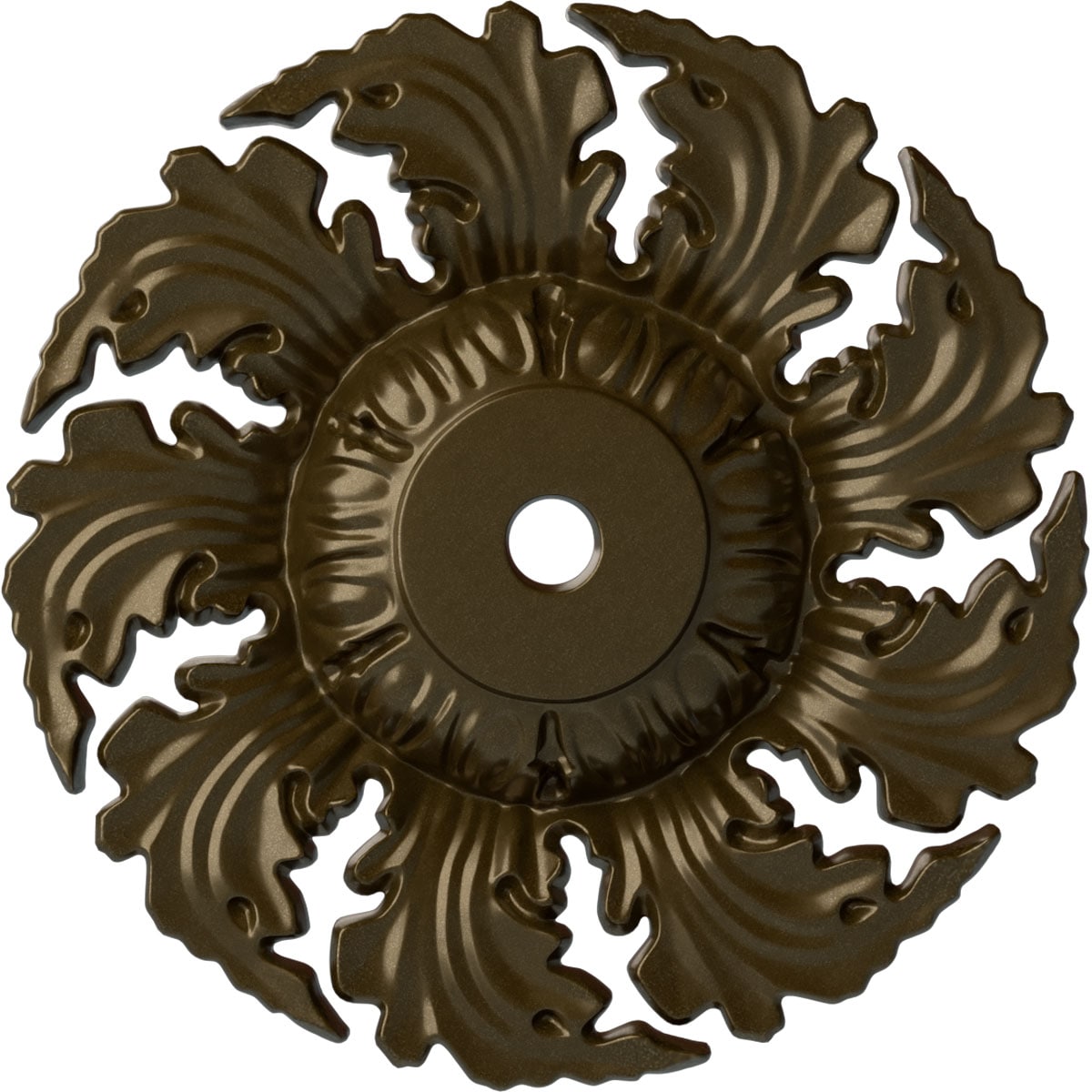 Ekena Millwork CM14NEBRS Needham 14.625-in W x 14.625-in L Painted Brass Polyurethane Whole Ceiling Medallion