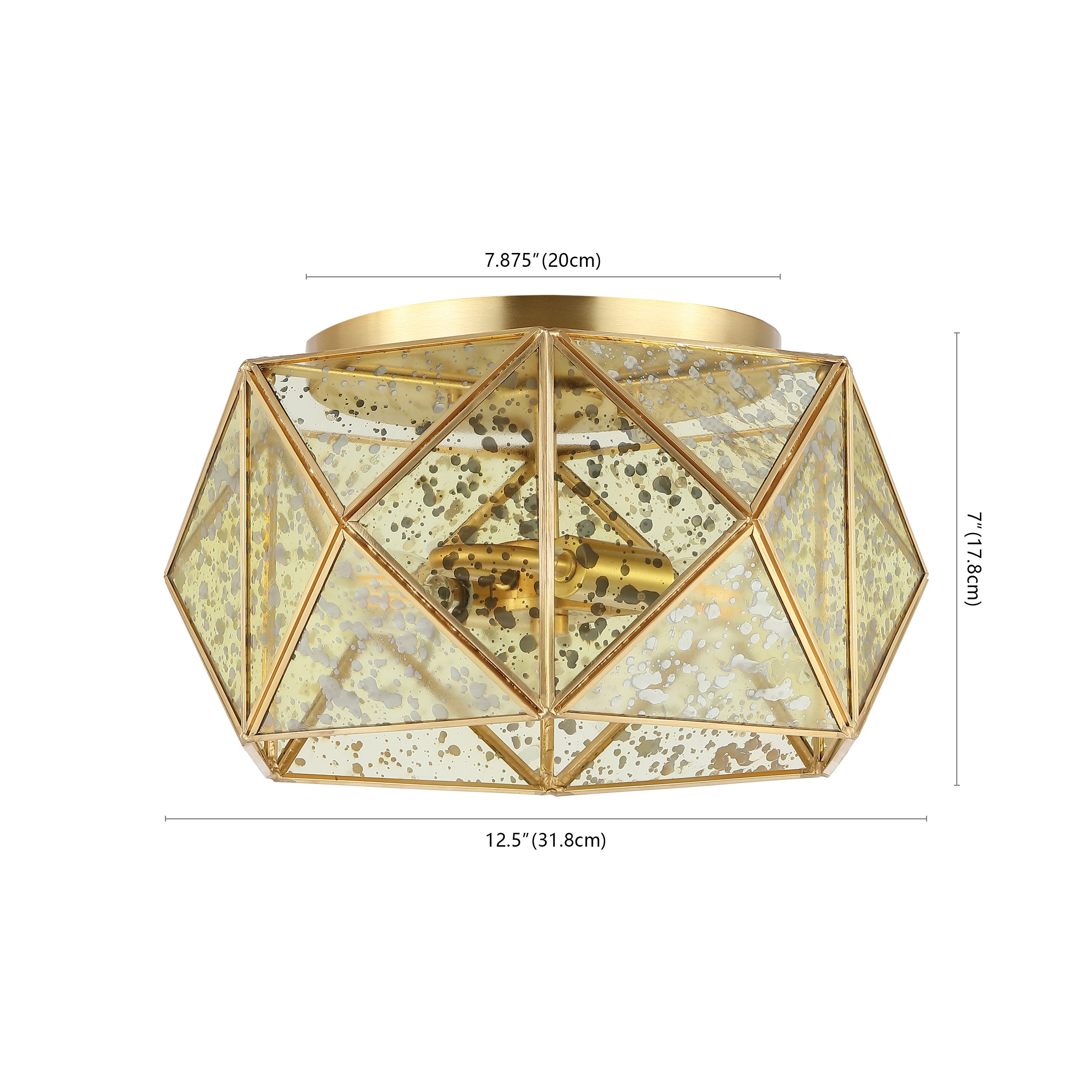 Violet 12.5" Gold Glass LED Flush Mount Light