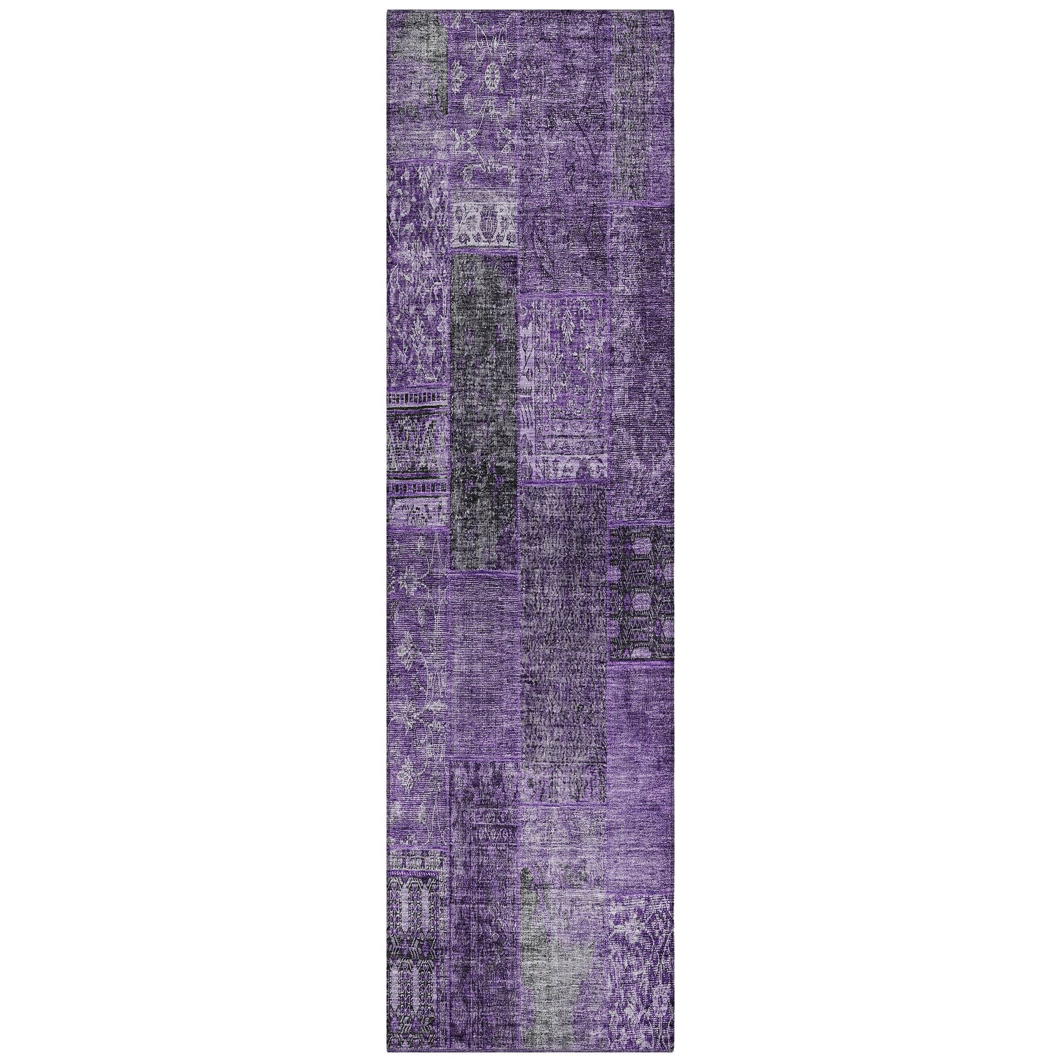 Addison Rugs ACN669EG2X8 Chantille ACN669EG 2 x 7 (ft) Polyester Eggplant Rectangular Indoor/Outdoor Geometric Machine washable Runner rug