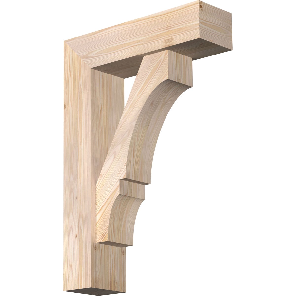 Ekena Millwork 1462181 Balboa block smooth bracket with offset brace Douglas Fir Wood Standard Bracket
