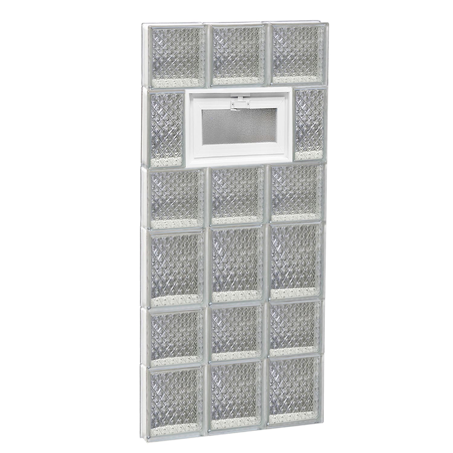 REDI2SET V1842DP Diamond Glass 17-1/4-in x 40-1/2-in Frameless Replacement Vented Glass Block Window