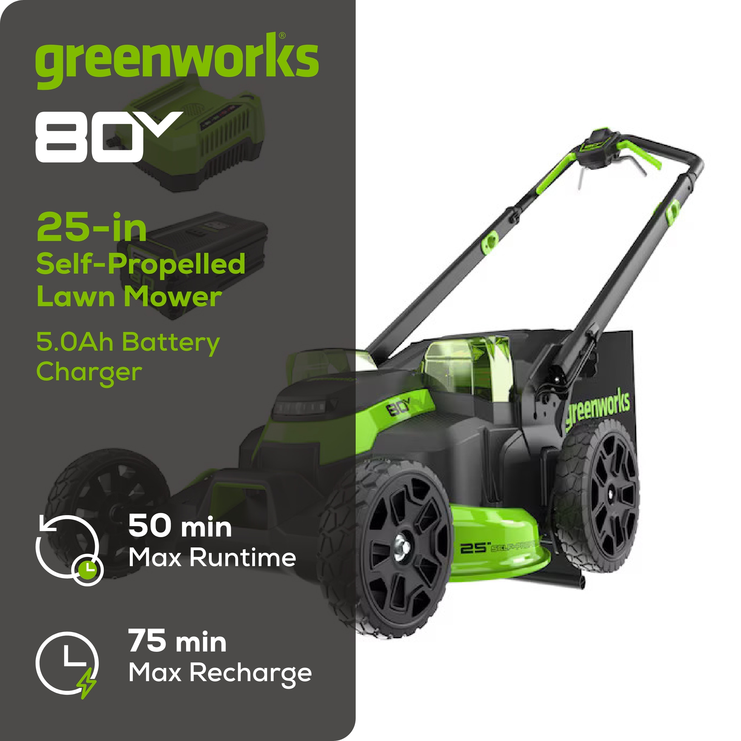 Greenworks 2548402 Cordless-Elec-Push-Mowers - View #2