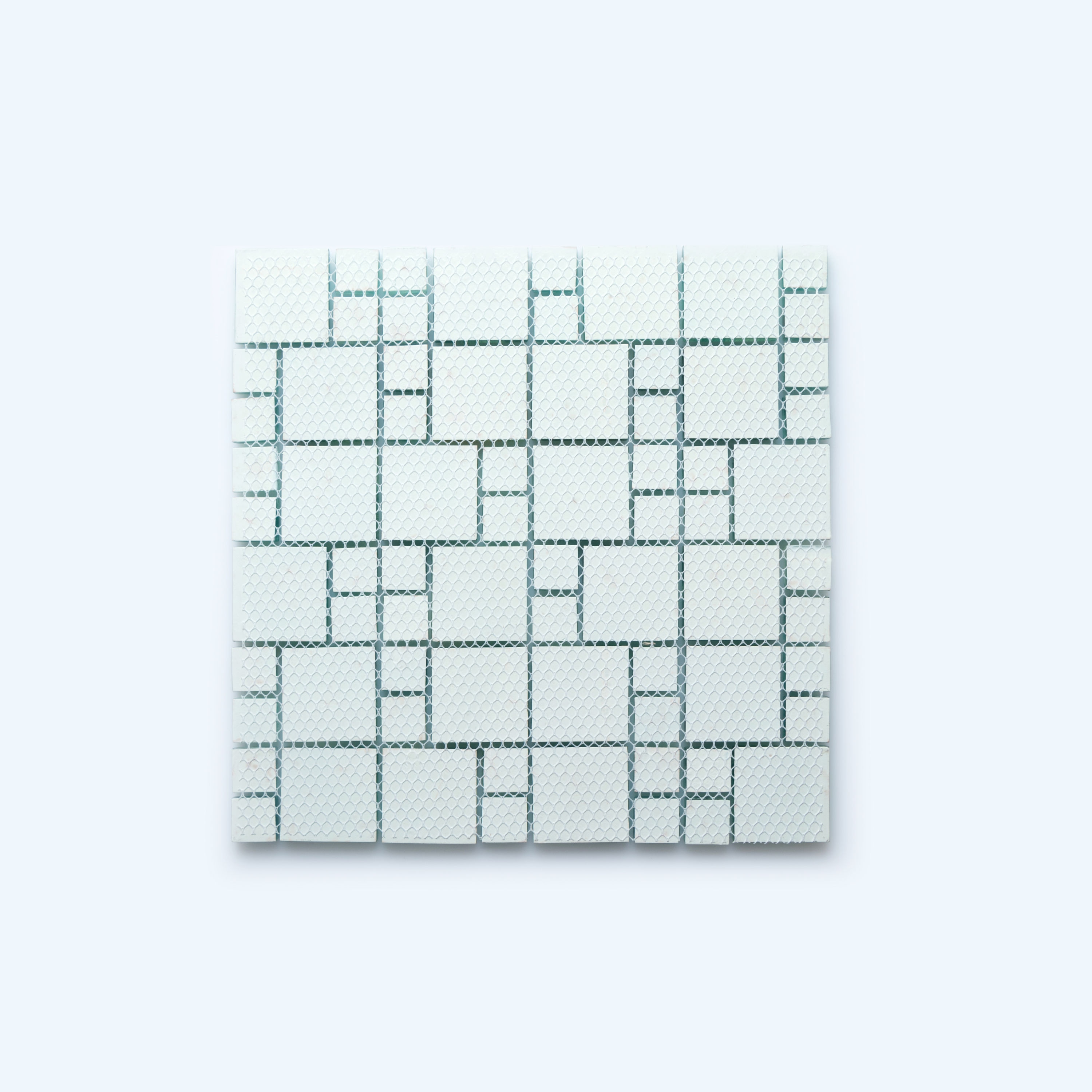 Caribbean Teal Hand-Painted Glass Mosaic Tile
