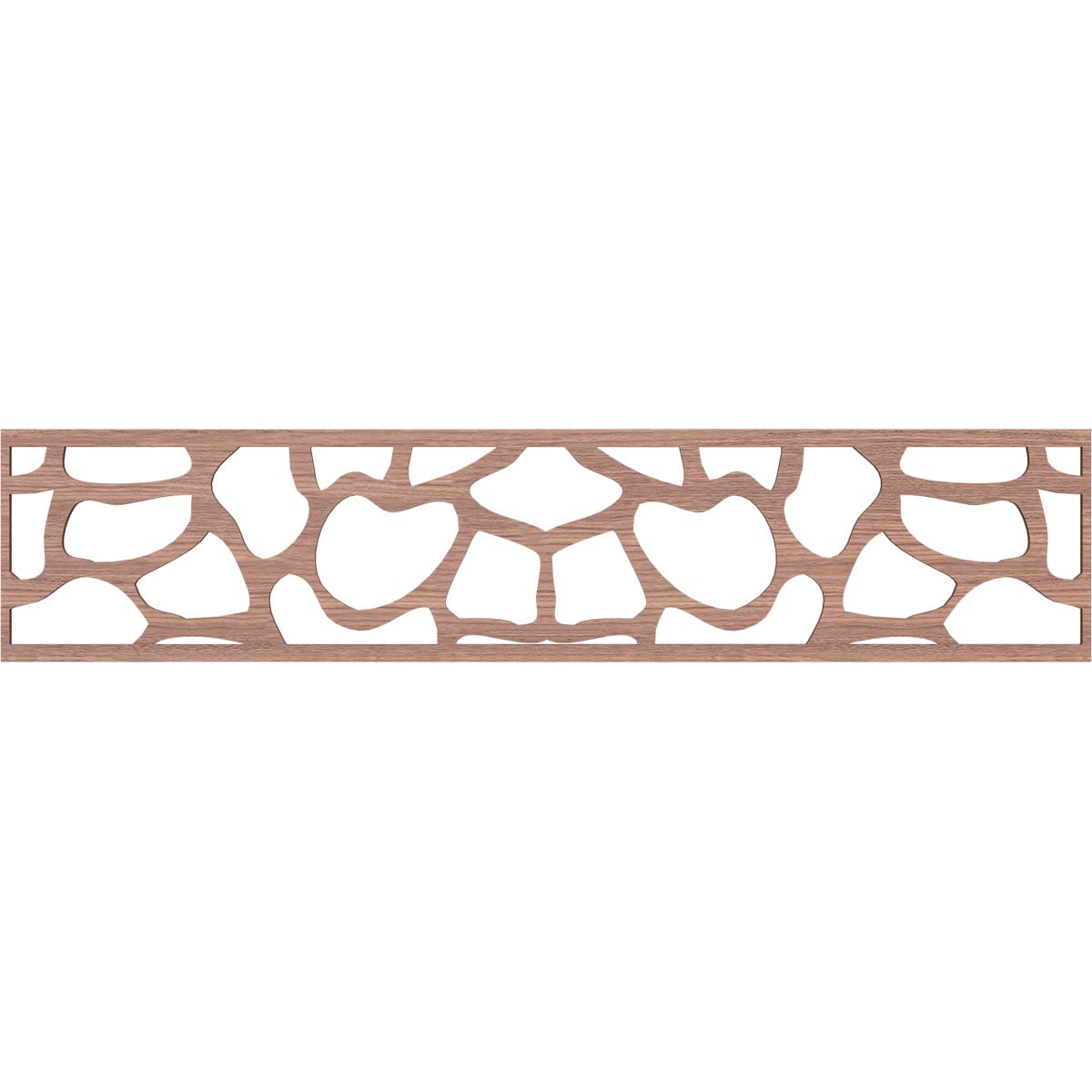 Ekena Millwork MLDA10X46ROCWA Rochester Fretwork Flat Trim 10-in x 3.9-ft Walnut Brown Unfinished 2157536 Pierced Wall Panel Moulding
