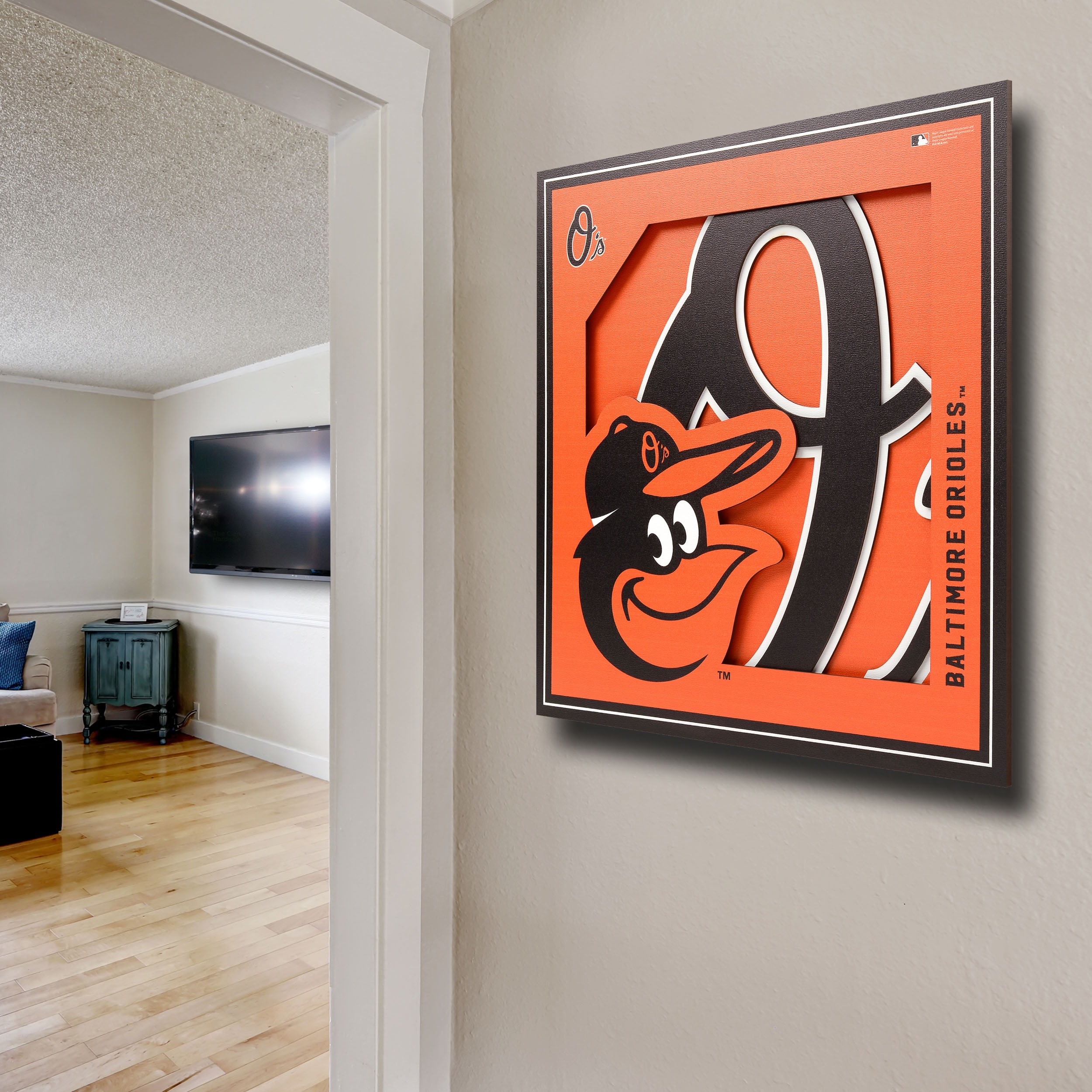 Baltimore Orioles Mascot 18'' Round Slimline Illuminated Wall Sign