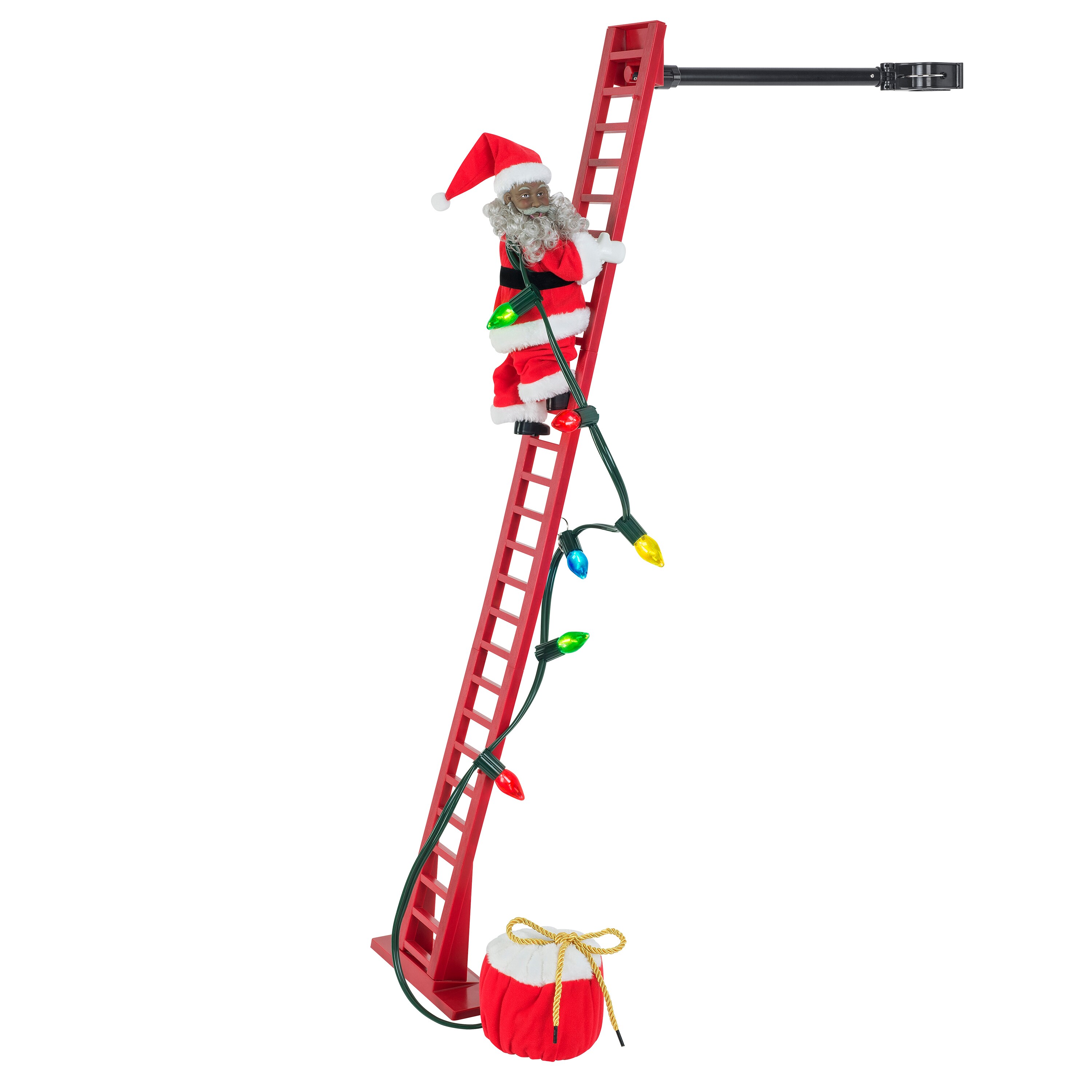 Mr. Christmas Deluxe Ladder Stepping Santa Plays 15 Carols hot WORKS