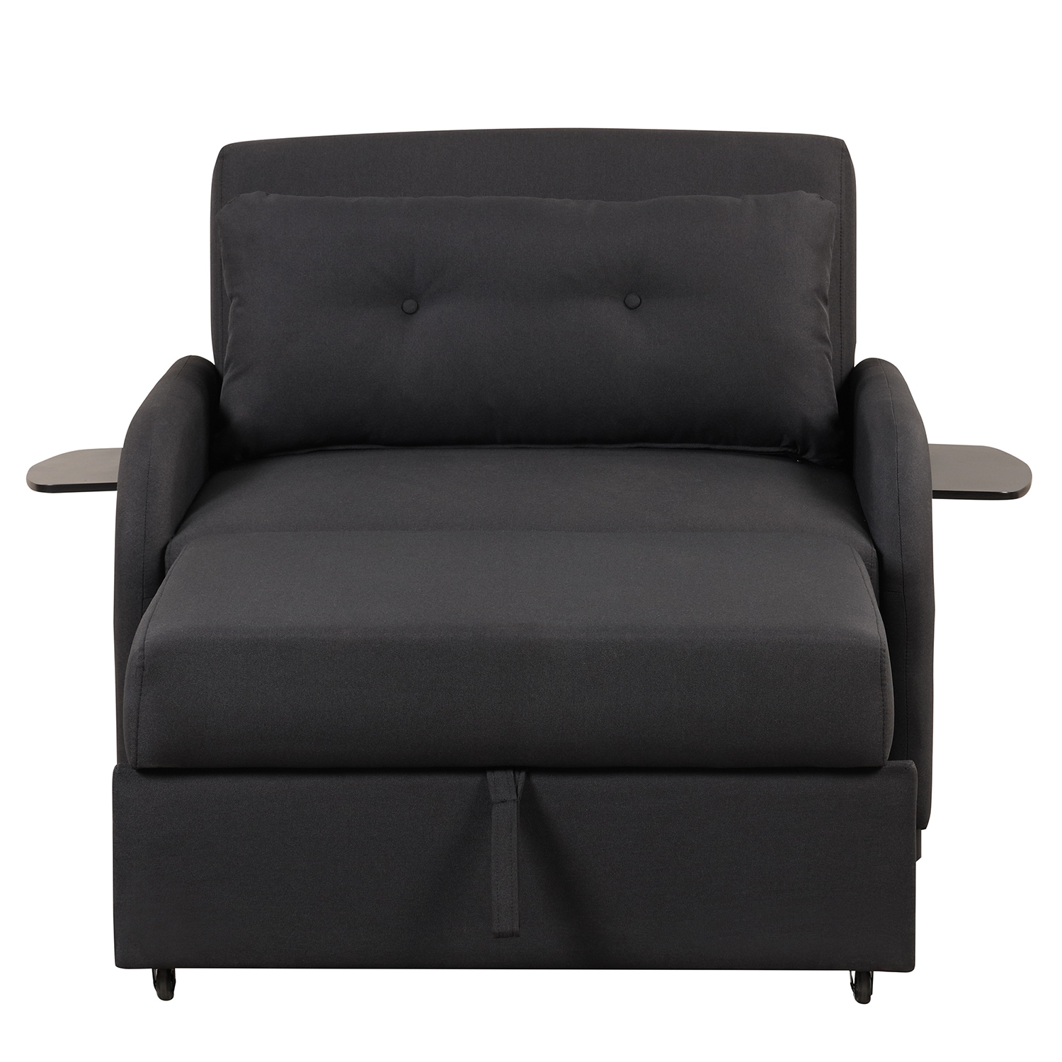 Bybafun 41.5-in Farmhouse Black Linen Reclining Sleeper At Lowes.com