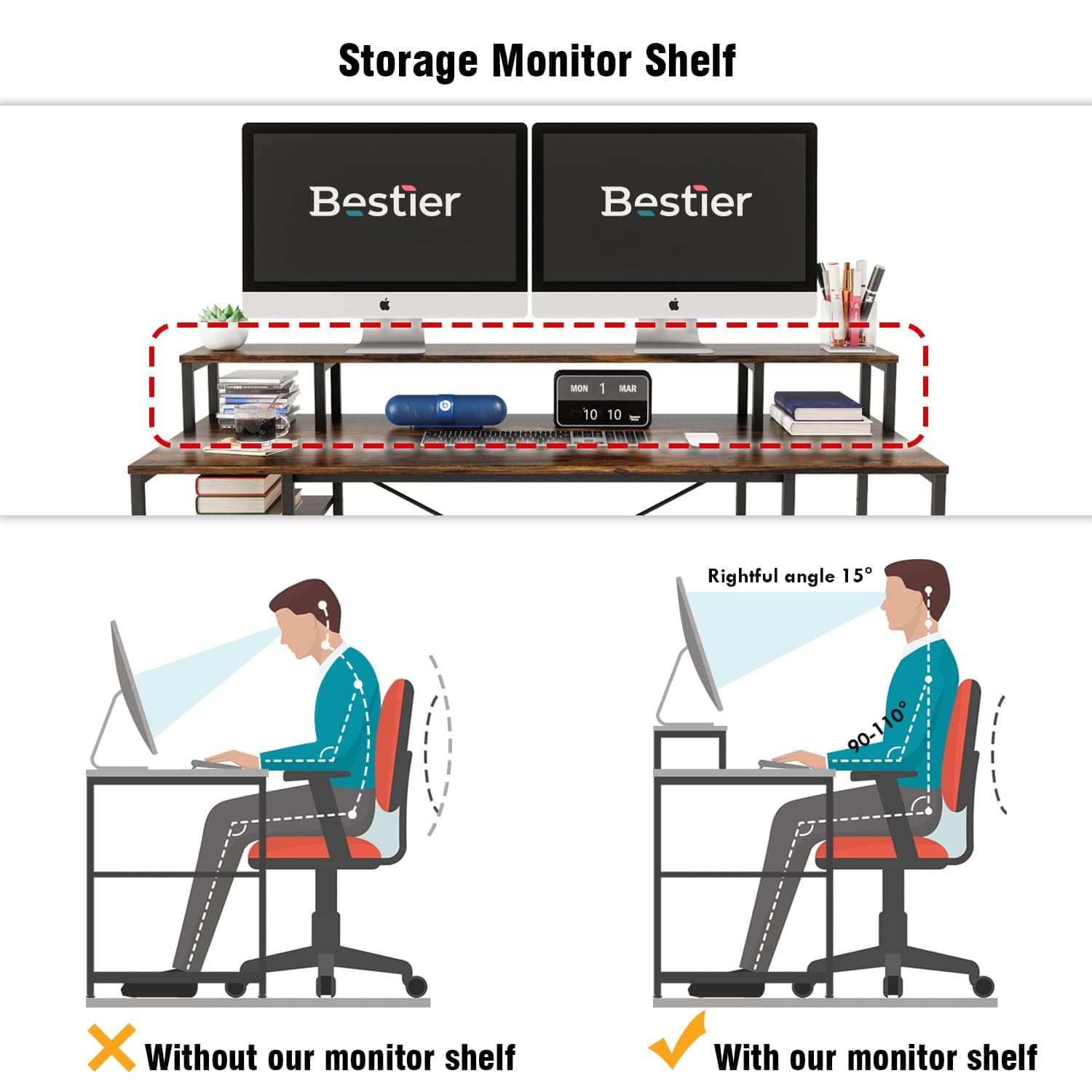 Bestier LOW-D074G-RST desks - View #6