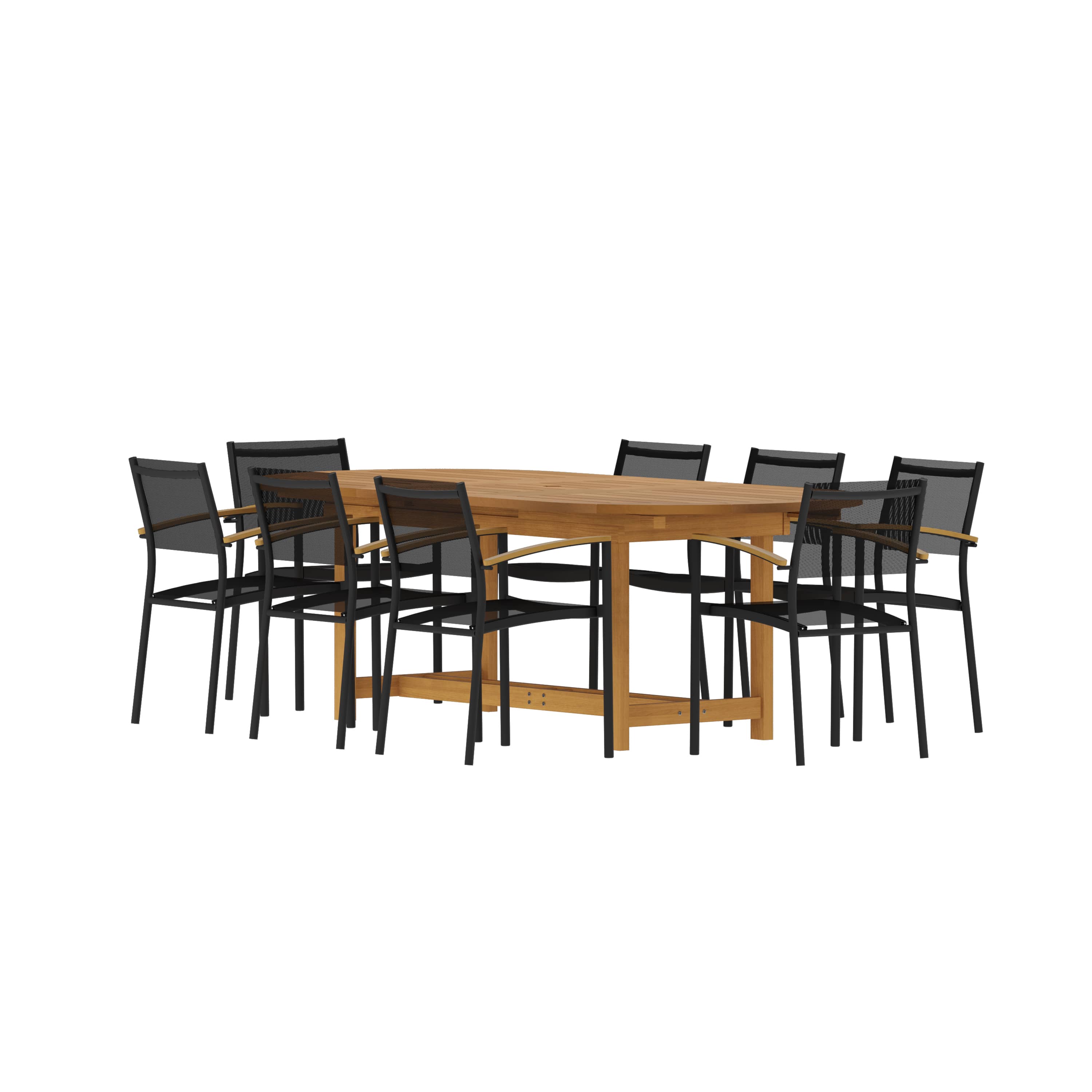 Amazonia BT359-T-8VERARM Urban Elements Shikoku Patio Dining Set for 8 – Perfect for Family and Friends - Modern and Stylish Dining Table with Chairs