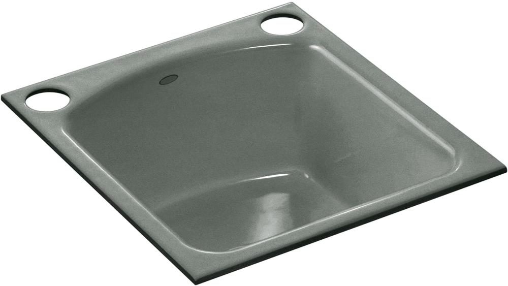 KOHLER 5848-FT Napa 18.75-in L x 18.6875-in W Basalt Cast Iron Undermount Bar Sink