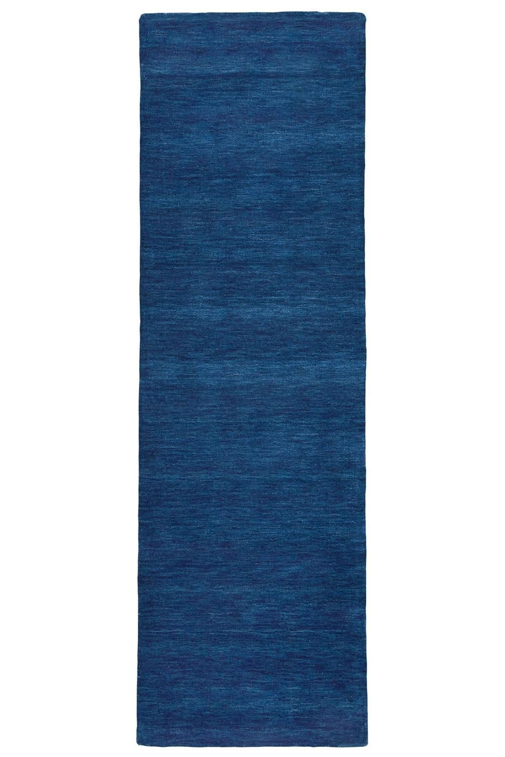 Room Envy 579R8049DBL000I6A Celano 3 x 8 (ft) Loomed Wool Midnight Navy Blue/Dark Blue Rectangular Indoor Solid Mid-Century Modern Runner rug