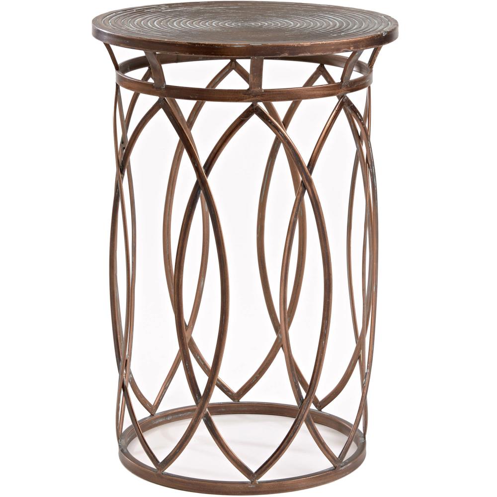 FirsTime BTSAW8  and Co 15-in W x 22.5-in H Antique Bronze Metal Round Modern End Table Assembly Required